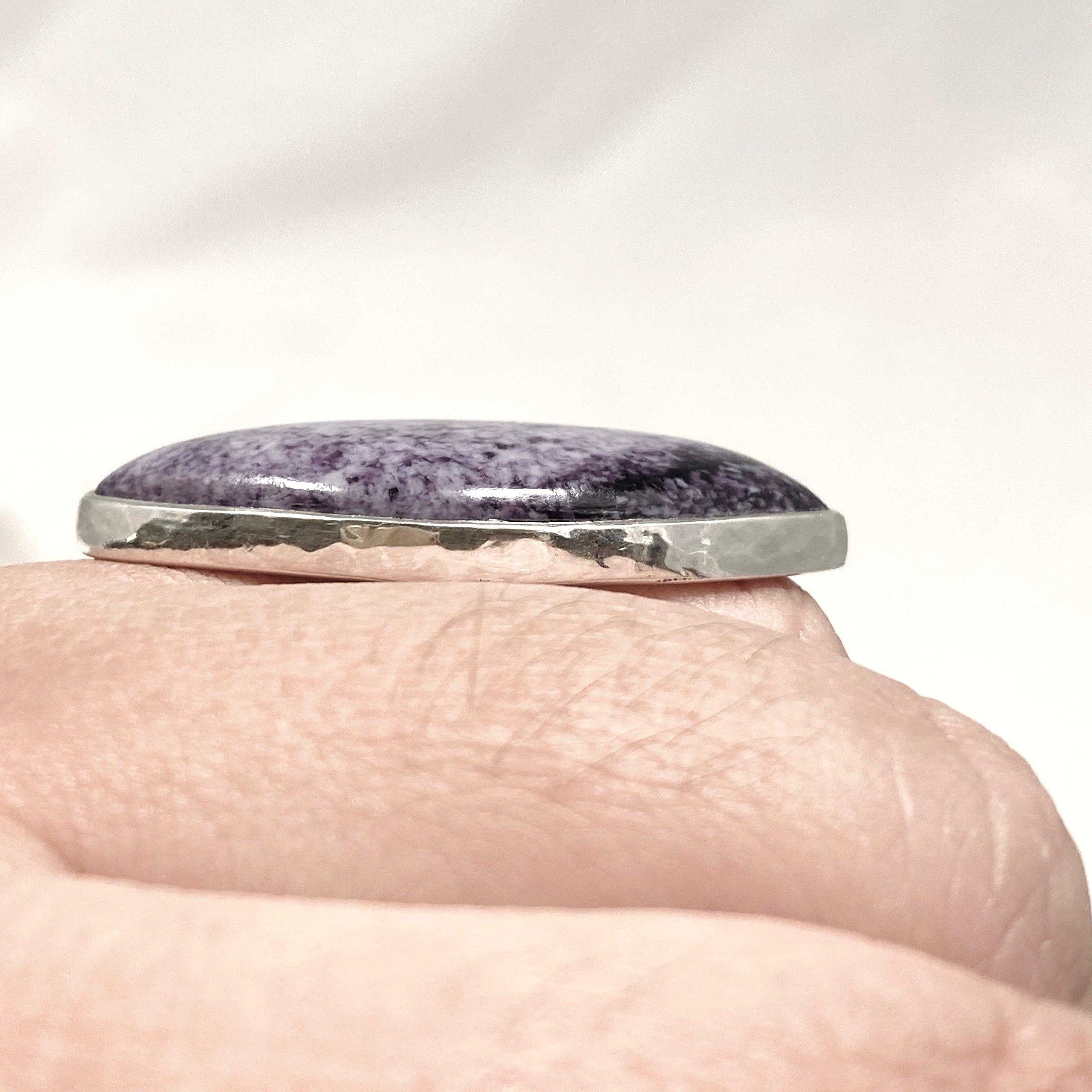 Kammererite Marquise Ring with Hammered Band - Size 11 KRGJ3142 - Elegant Statement Jewelry for Weddings & Special Occasions