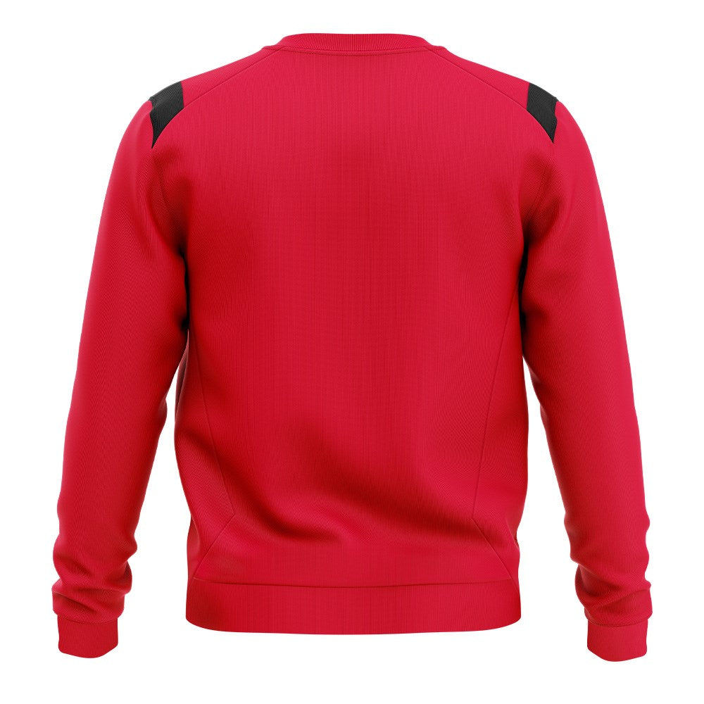 FC Contrast Sweatshirt - Red & Black Pullover Hoodie for Men & Women | Trendy Streetwear for Casual Outfits & Gym Wear
