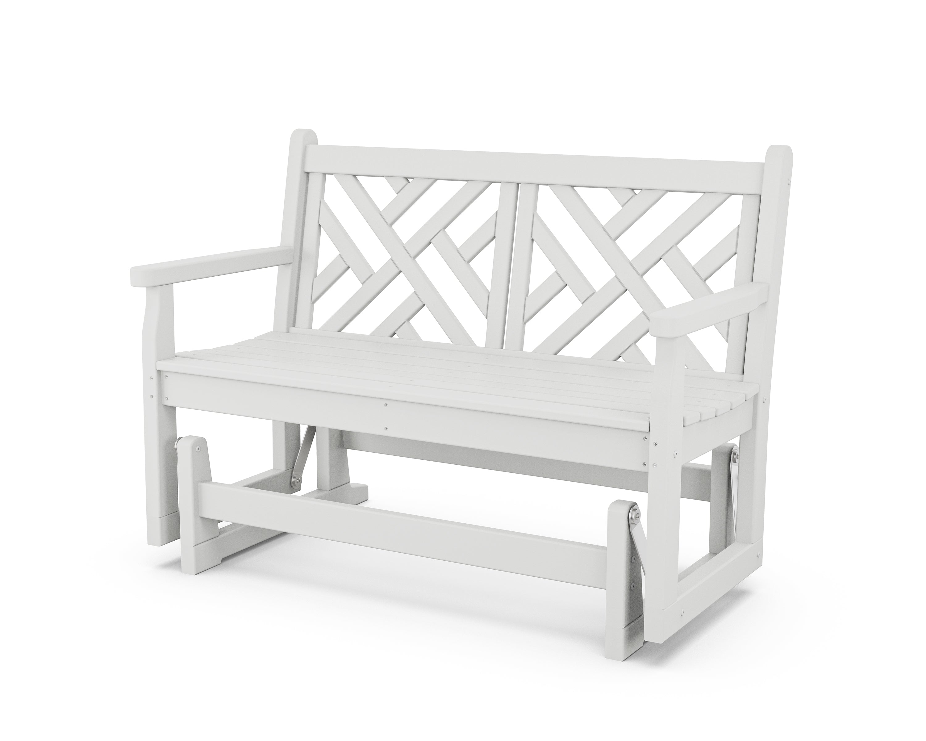POLYWOOD Chippendale Glider - Classic Outdoor Rocking Chair with Weather-Resistant HDPE Material - Perfect for Patio, Garden, and Porch Relaxation