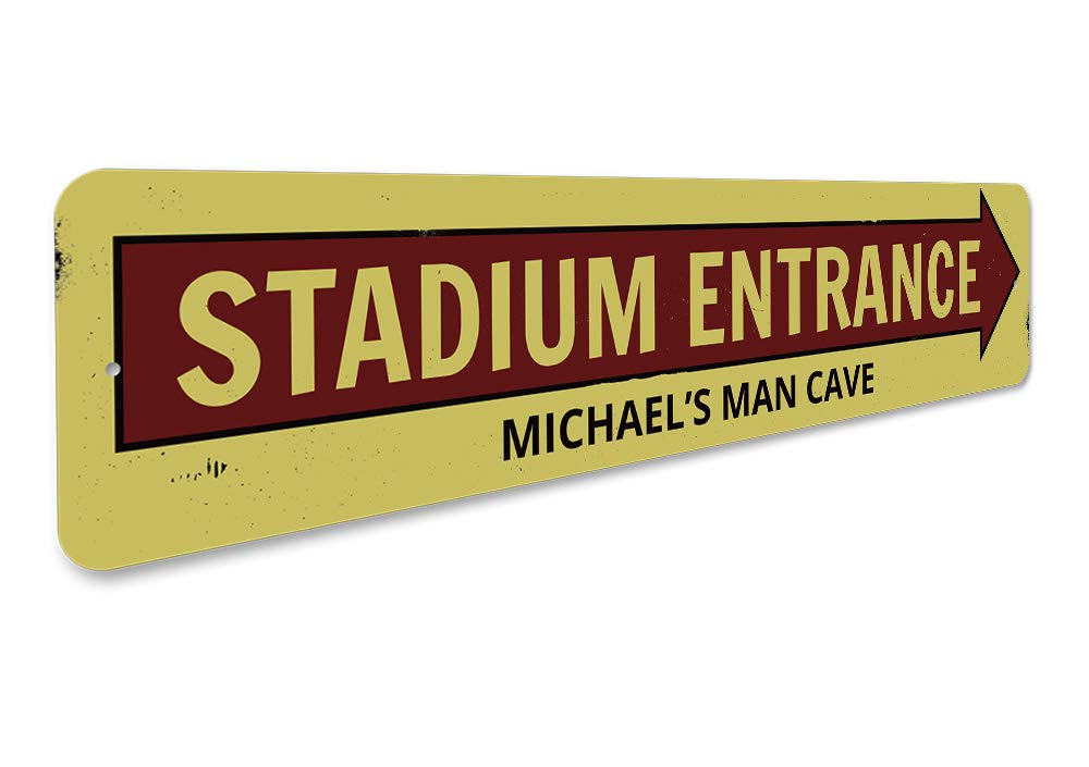 Custom Stadium Entrance Arrow Sign - Personalized Man Cave Name Sign - 6