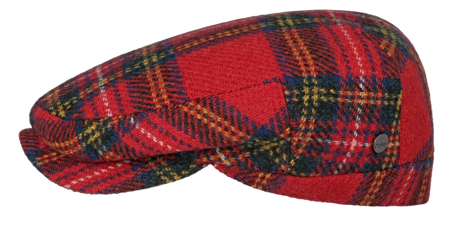 Liery's Wool Red Tartan Flat Cap - Classic Driver Style Hat for Men | Winter Fashion Accessory for Outdoor Activities, Golf, and Casual Wear