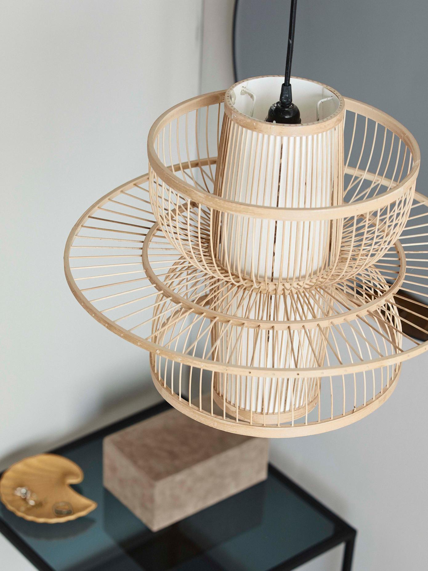 Handmade Sigyn Bamboo Pendant Light - Natural Eco-Friendly Hanging Lamp for Living Room, Bedroom, or Dining Room Decoration