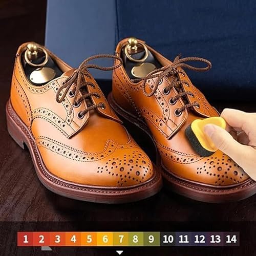 Fonicy Leather Repair Cream & Liquid Shoe Polish - Natural Leather Shine & Protection for Shoes, Bags, Furniture - Prevents Scuffs & Scratches - Includes Sponge Applicator (Brown) - Perfect for Home, Office & Travel Use