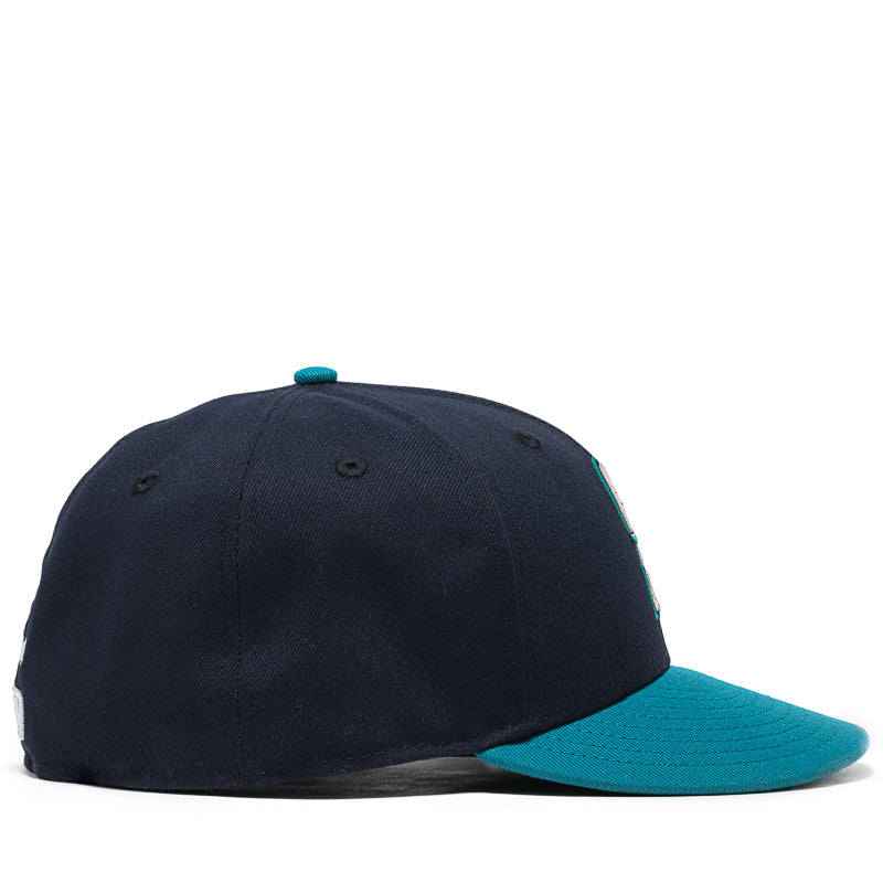 New Era x Politics Seattle Mariners 59FIFTY Fitted Baseball Cap - Navy/Teal - Official MLB Licensed Hat for Men & Women - Perfect for Games, Collecting & Streetwear Fashion