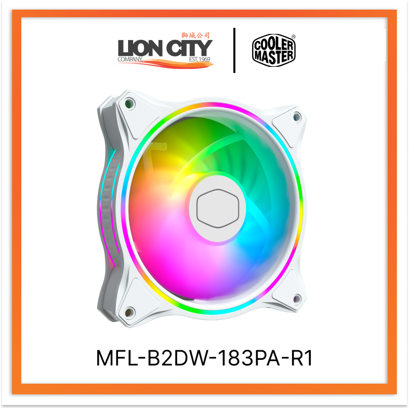 Cooler Master MFL B2DW 183PA R1 CM Masterfan MF120 Halo 3-in-1 ARGB Cooling Fan - White (2 Year Warranty) - Perfect for PC Gaming Rigs, Workstations & Custom RGB Builds