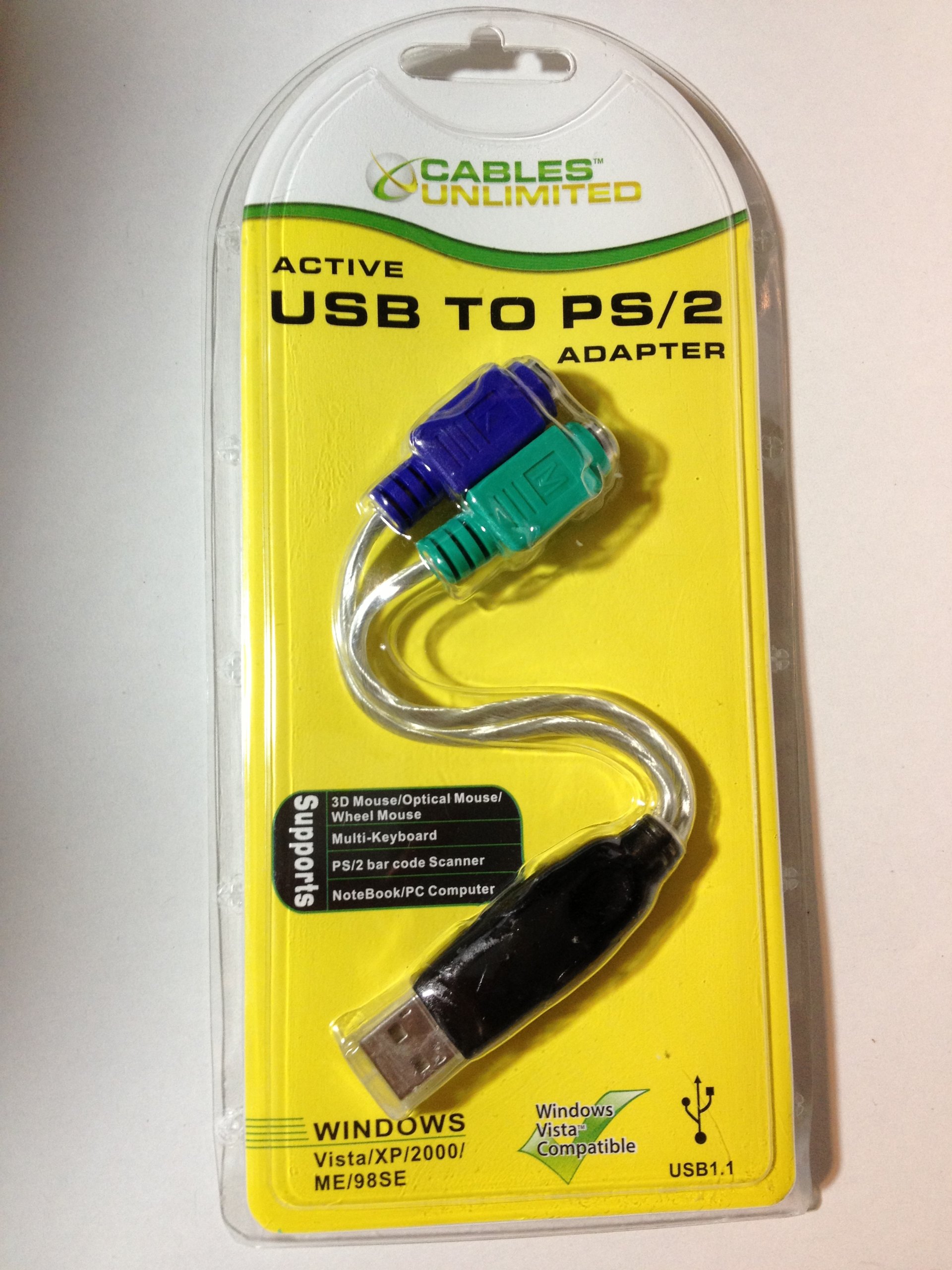USB to PS/2 Keyboard & Mouse Adapter Cable - 2.3 Feet Beige Splitter Converter for PC, Laptop, POS System - Perfect for Office, Home & Industrial Use