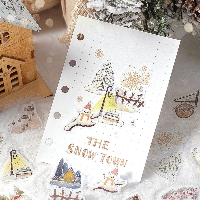 Premium BGM Foil Stamping Winter Stickers - Holiday Decorative Scrapbooking Supplies for DIY Crafts, Cards & Gift Wrapping - Perfect for Christmas, New Year & Winter Party Decorations