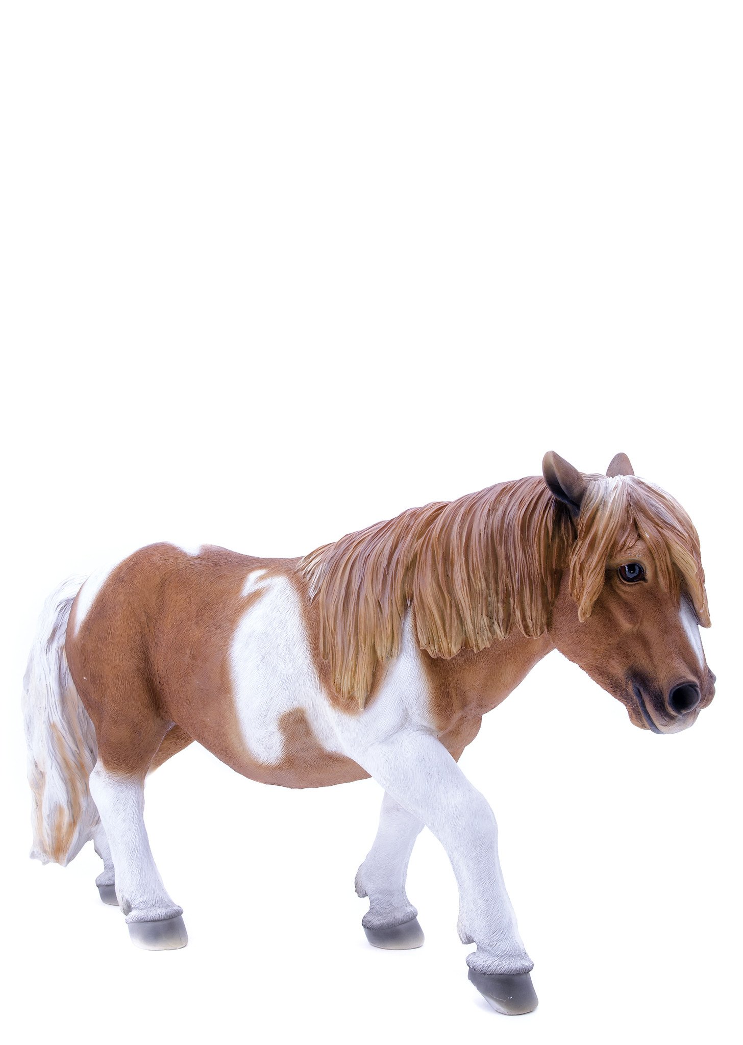 Hi-Line Gift Ltd Shetland Pony Statue - Handcrafted Brown & White Horse Figurine for Home Decor, Collectibles & Farmhouse Style Gifts | Perfect for Shelf Displays, Office Desk Decor & Equestrian Lovers