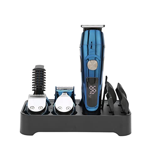 Professional Electric Hair Clipper & Beard Trimmer for Men - Rechargeable, Washable, Multifunctional Grooming Kit with Ergonomic Design (Blue) - Perfect for Home Barbering, Travel & DIY Haircuts