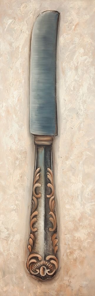 Vintage Butter Knife Poster Print by Atelier B Art Studio - Retro Kitchen Decor, 8x24 Inches - Perfect for Home, Restaurant & Cafe Wall Art