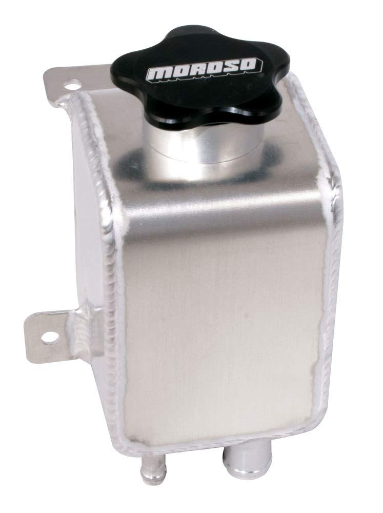 Moroso 63490 Power Steering Reservoir Tank for Ford Mustang 1965-2022 - High Performance Aluminum Replacement Part for Racing & Street Use