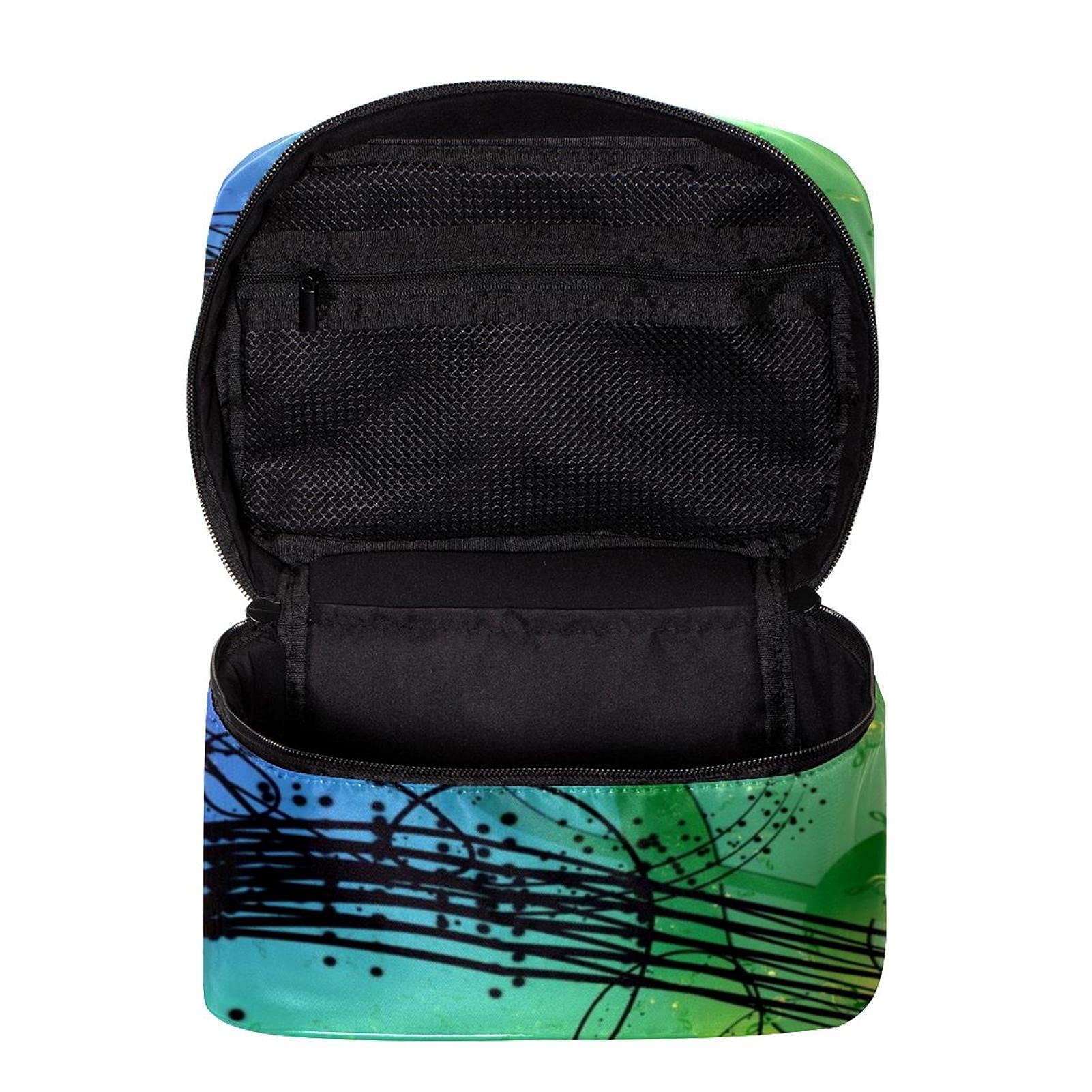 Vibrant Music Notes Travel Makeup Bag - Large Cosmetic Organizer with Zipper for Women & Girls | Perfect for Toiletries, Makeup Storage & Travel Accessories