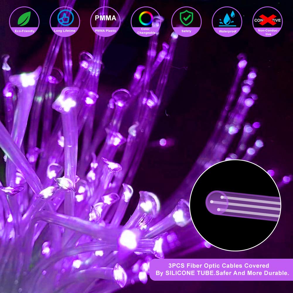 Callsky 10W Fiber Optic Sensory Lights for Autism Rooms - APP Controlled, Twinkle & Sound Activated LED Curtain Lights with Durable (3x0.75mm) Sparkle Cables (50x2m) + Remote - Perfect for Sensory Therapy, Kids Bedrooms & Relaxation Spaces