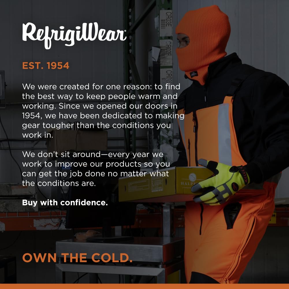 RefrigiWear Men's HiVis Insulated Softshell High-Bib Overalls -20°F (-29°C) | Cold Weather Workwear for Construction, Hunting & Outdoor Jobs | High Visibility Winter Coveralls for Safety & Warmth