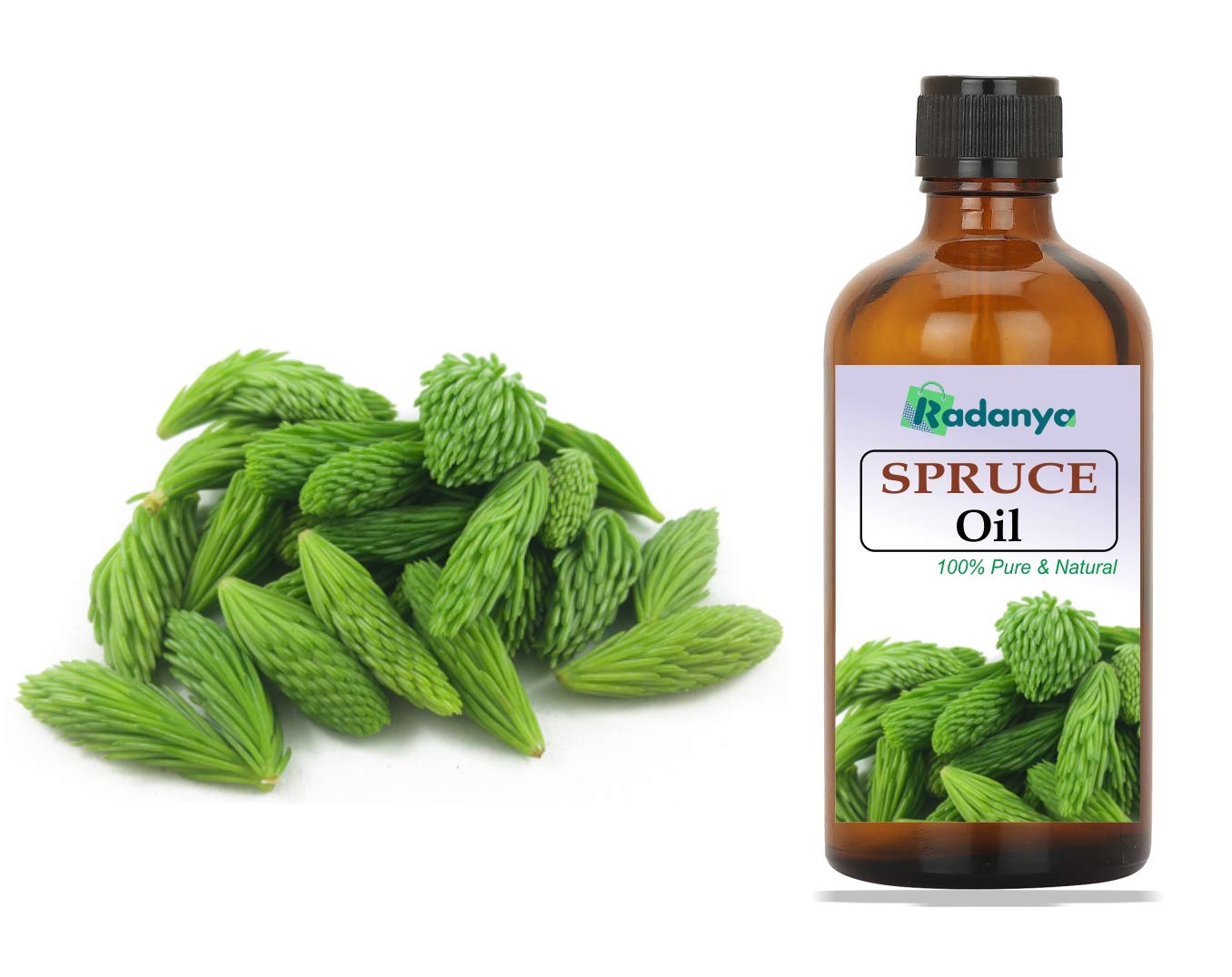 RADANYA 100% Pure Natural Spruce Essential Oil for Aromatherapy, Diffusers & Massage (3mL-1000mL) - Relaxation, Stress Relief & Home Fragrance