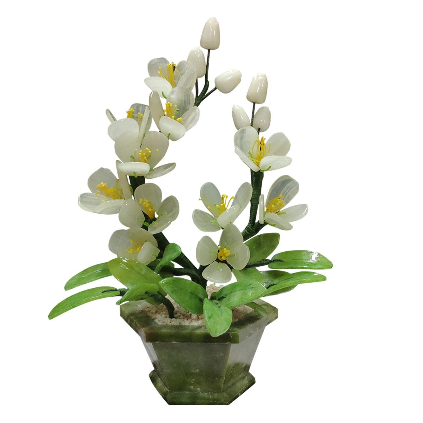 YAYA2021-SHOP Artificial Bonsai Tree - Realistic Jade Orchid Fake Plant for Zen Garden, Home & Office Decor - Desktop Display Indoor Plants for Meditation Spaces, Living Room & Workspace