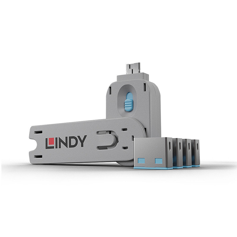 LINDY USB Port Blocker - 4 Pack | Secure Your Computer & Protect Data from Unauthorized Access | Ideal for Offices, Banks & Public Computers