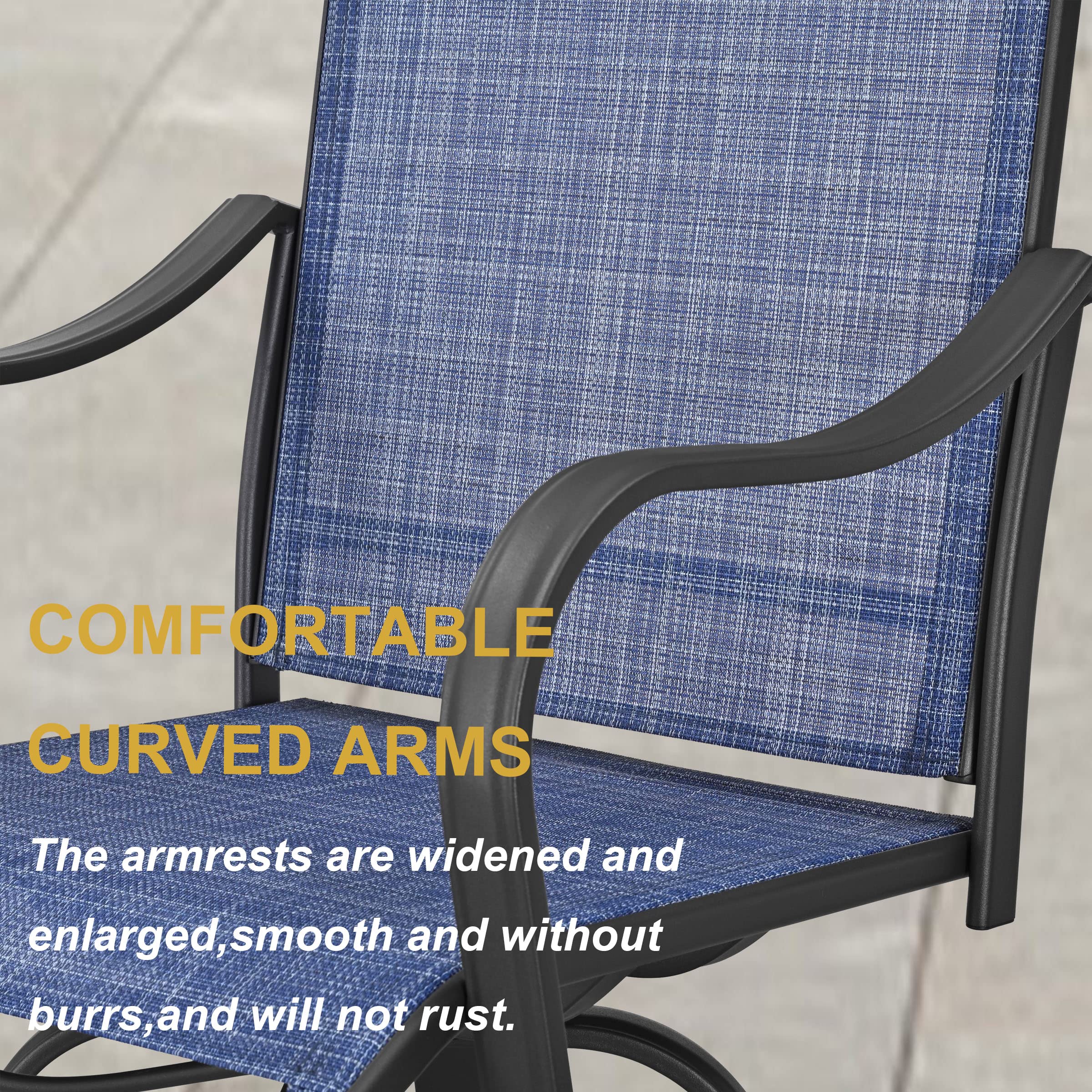 Outdoor Swivel Bar Stools Set of 2 - All Weather Patio Dining Chairs with Adjustable Height for Backyard, Deck, Poolside & Bistro Use