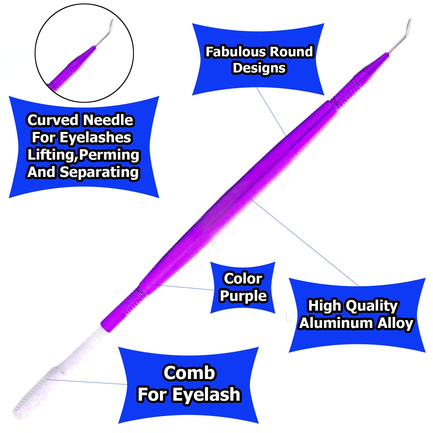 Professional G.S Lash Lift Perm Tool Kit - Metal Eyelash Extension Supplies for Salon & Home Use (Purple) - Perfect for DIY Eyelash Perming, Lash Lift Treatments & Beauty Professionals