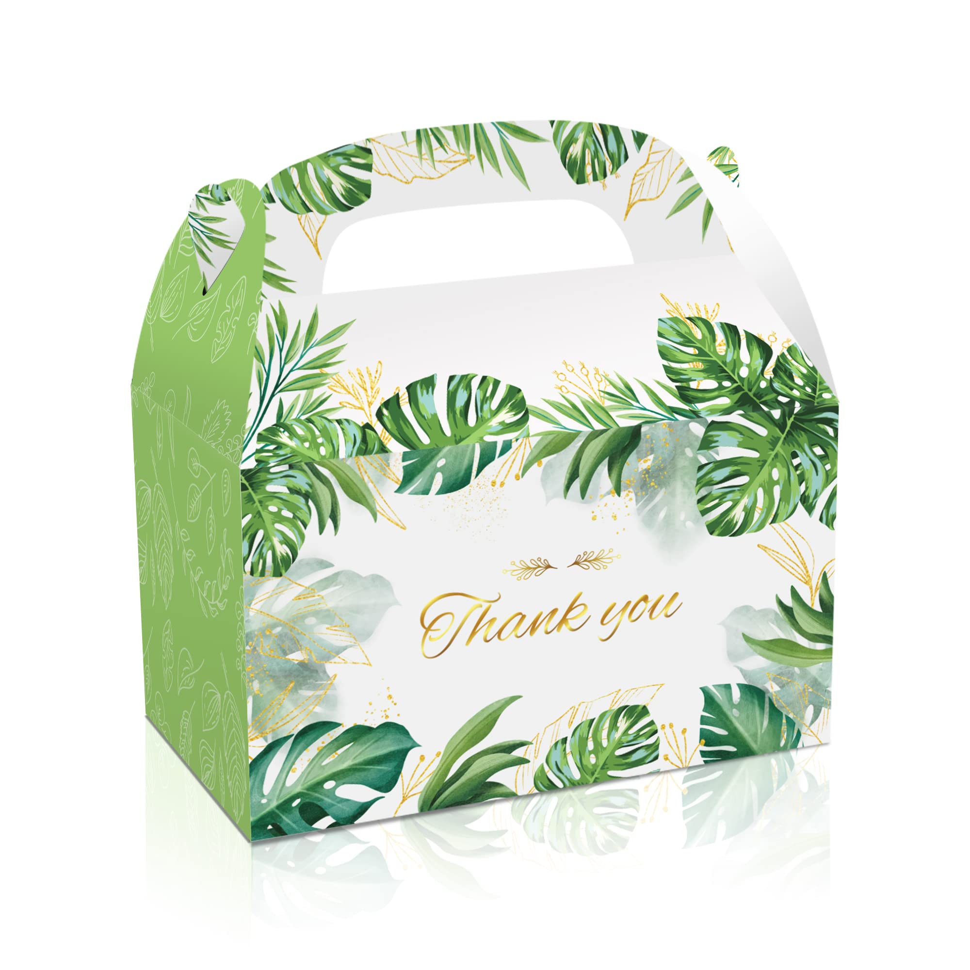 12PCS Tropical Palm Leaf Party Favor Boxes - Eco-Friendly Treat Bags for Birthday, Baby Shower & Summer Themed Events - Perfect for Hawaiian Luau, Beach Party & Tropical Decorations