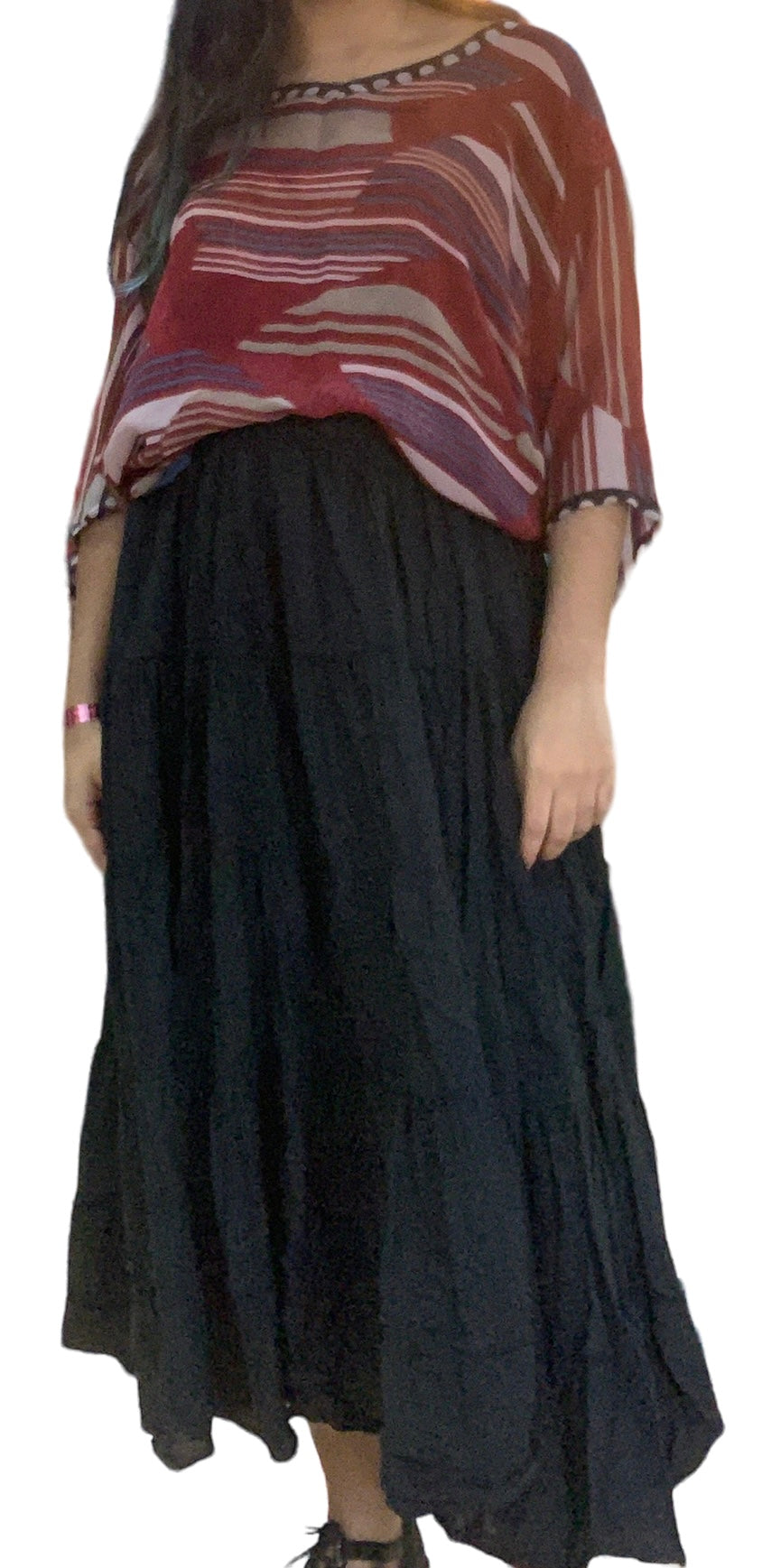 White Cotton Voile Tiered Skirt for Women - Lightweight Summer Maxi Skirt with Flowy Layered Design - Perfect for Beach, Vacation & Boho Style Outfits