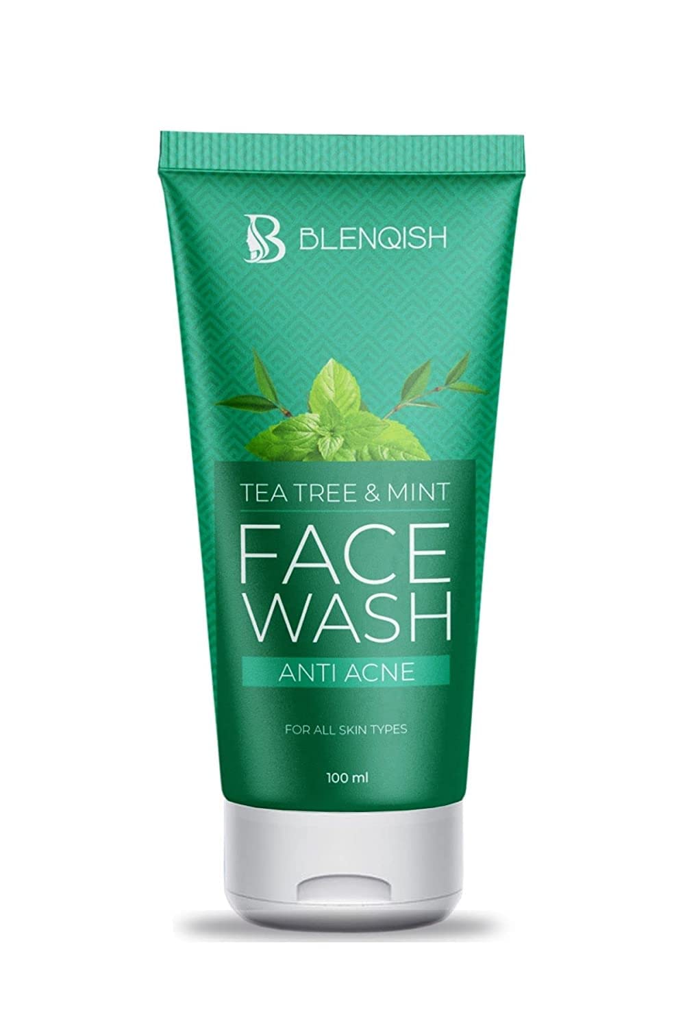BLENQISH Tea Tree Mint Aloe Vera Face Wash for Acne - Pimple & Blemish Control Cleanser, 100ml - Gentle Daily Facial Cleanser for Oily & Sensitive Skin - Perfect for Morning & Night Skincare Routine
