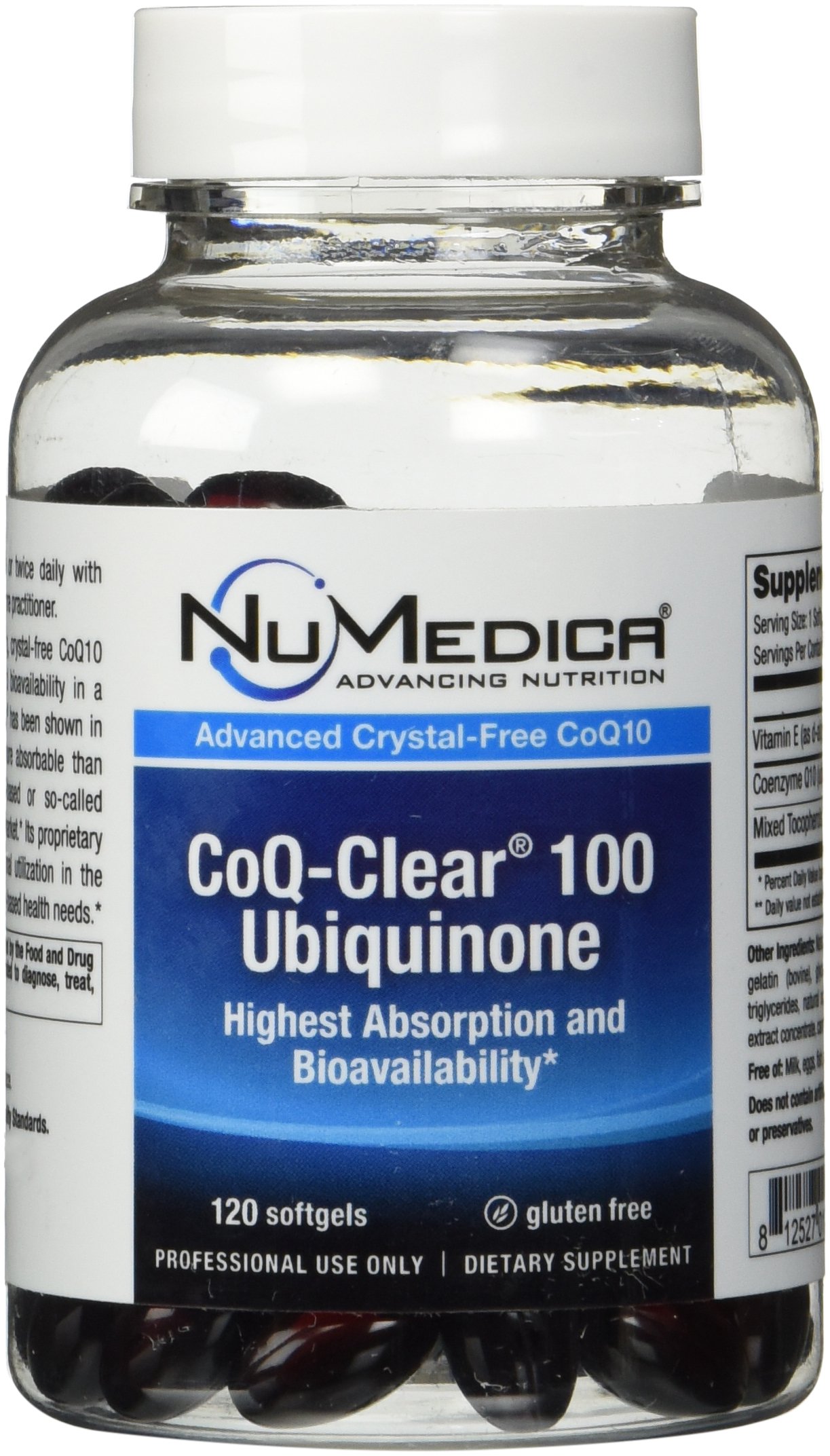 NuMedica CoQ-Clear 100 Ubiquinone (Citrus Flavor) - 120 Softgels for Heart Health & Energy Support - Perfect for Daily Supplement Routine & Active Lifestyle