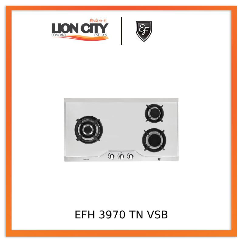 EF EFH 3970 TN VSB 86cm Built-in Stainless Steel Gas Hob - 4 Burner Cooktop for Modern Kitchens | Fast Heating & Energy Efficient | Perfect for Home Cooking & Professional Chefs