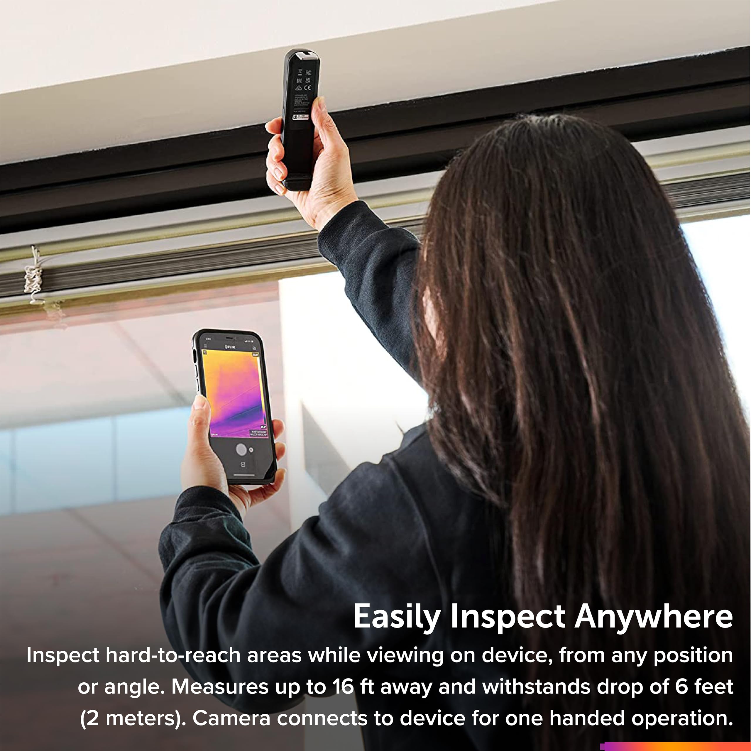 FLIR ONE EDGE PRO - Wireless Bluetooth Thermal Imaging Camera for Smartphones | 160x120 High Resolution | iOS & Android Compatible | Perfect for Home Inspection, HVAC, Electrical Work & Outdoor Adventures