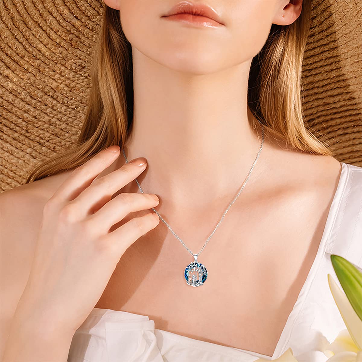 TOUPOP 925 Sterling Silver Tree of Life Necklace for Sisters - 2/3/4 Sisters Crystal Jewelry, Birthday & Mother's Day Gifts for Women, Daughters & Friends | Perfect for Sister Bonding, Family Reunions & Special Occasions