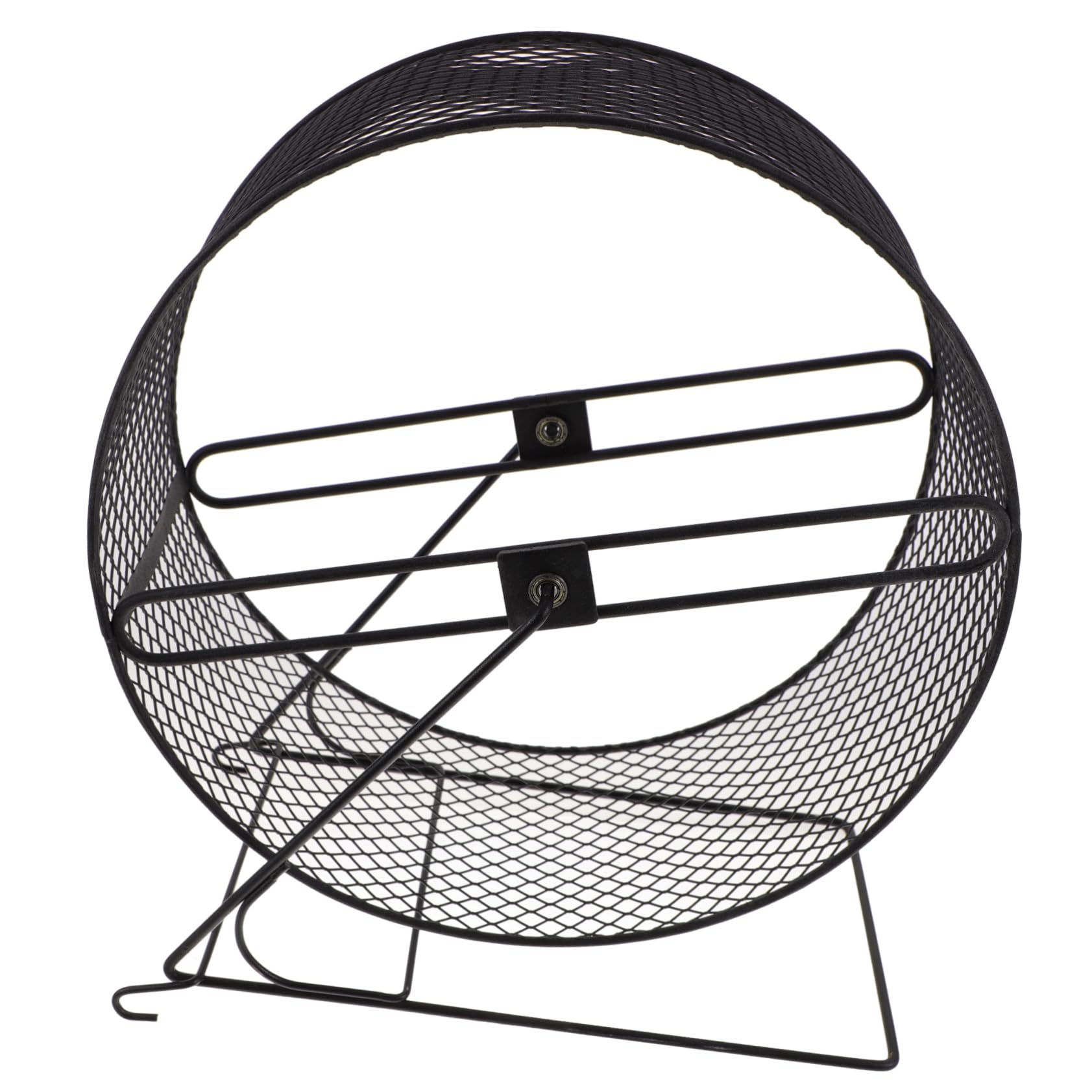 FRCOLOR 15-Inch Silent Hamster Running Wheel - Durable Iron Exercise Wheel for Hamsters, Chinchillas, Rats & Small Pets - Noise-Free Spinner for Cage Accessories (Black/White) - Perfect for Nighttime Play & Small Animal Fitness
