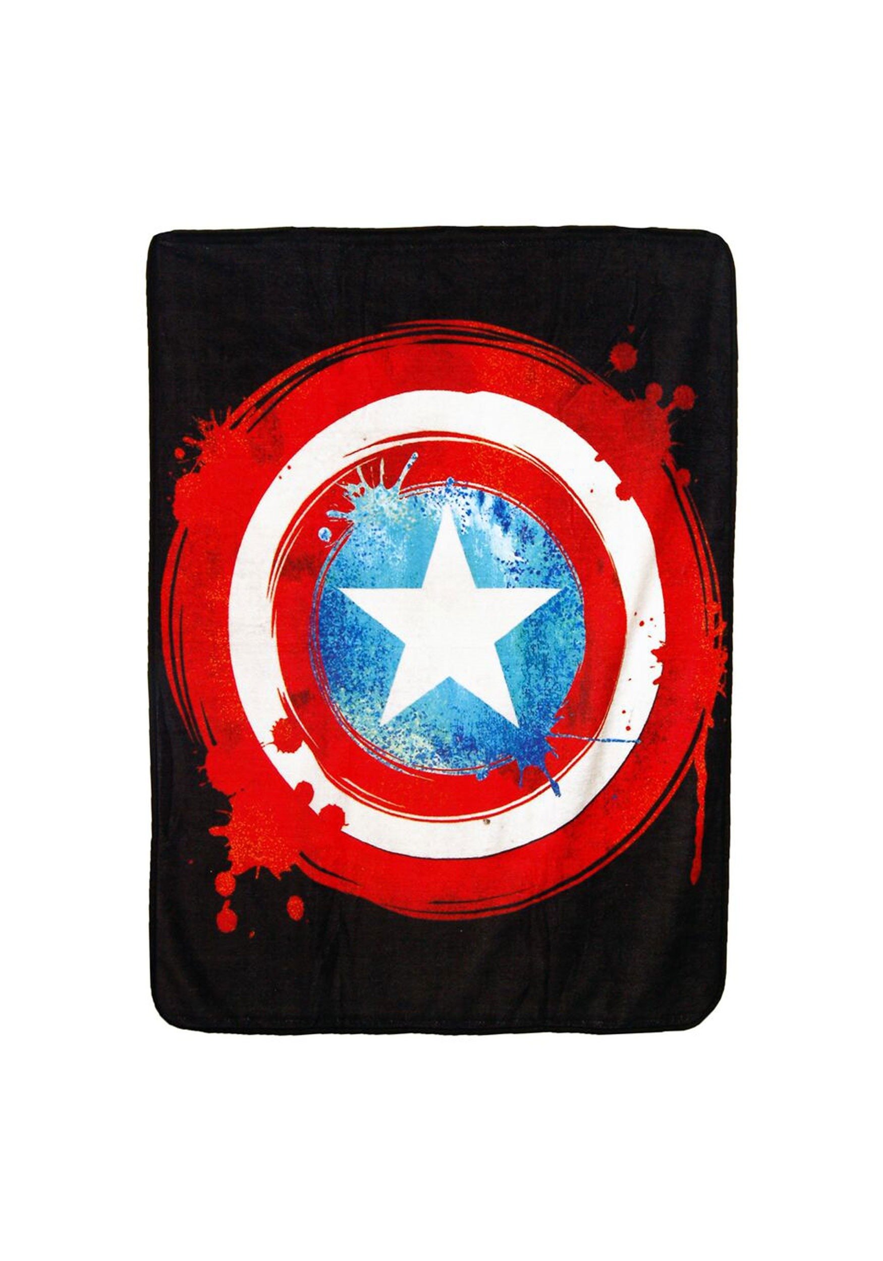 Marvel Captain America Shield Micro Raschel Throw Blanket 46x60 Inches - Soft Superhero Blanket for Bed, Couch, Movie Nights & Gifts