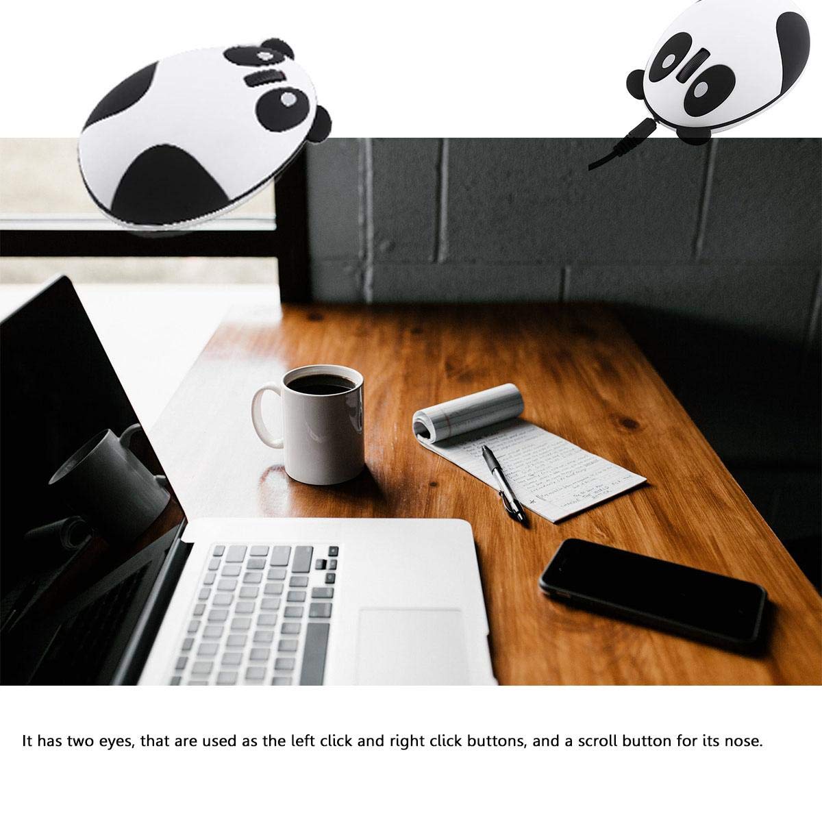 2.4GHz Panda Optical Sensor Wireless Mouse - Universal for Laptop, Desktop, PC, Notebook - Ergonomic Design for Home, Office, Gaming