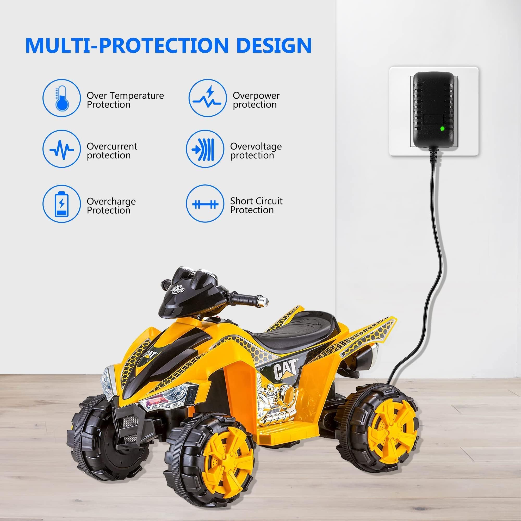 6V 1A Battery Charger for Kids Ride-On Toys - Compatible with Hello Kitty SUV, Kid Trax, Toddler Quad & ATV Electric Vehicles - Perfect for Home, Playground & Outdoor Use