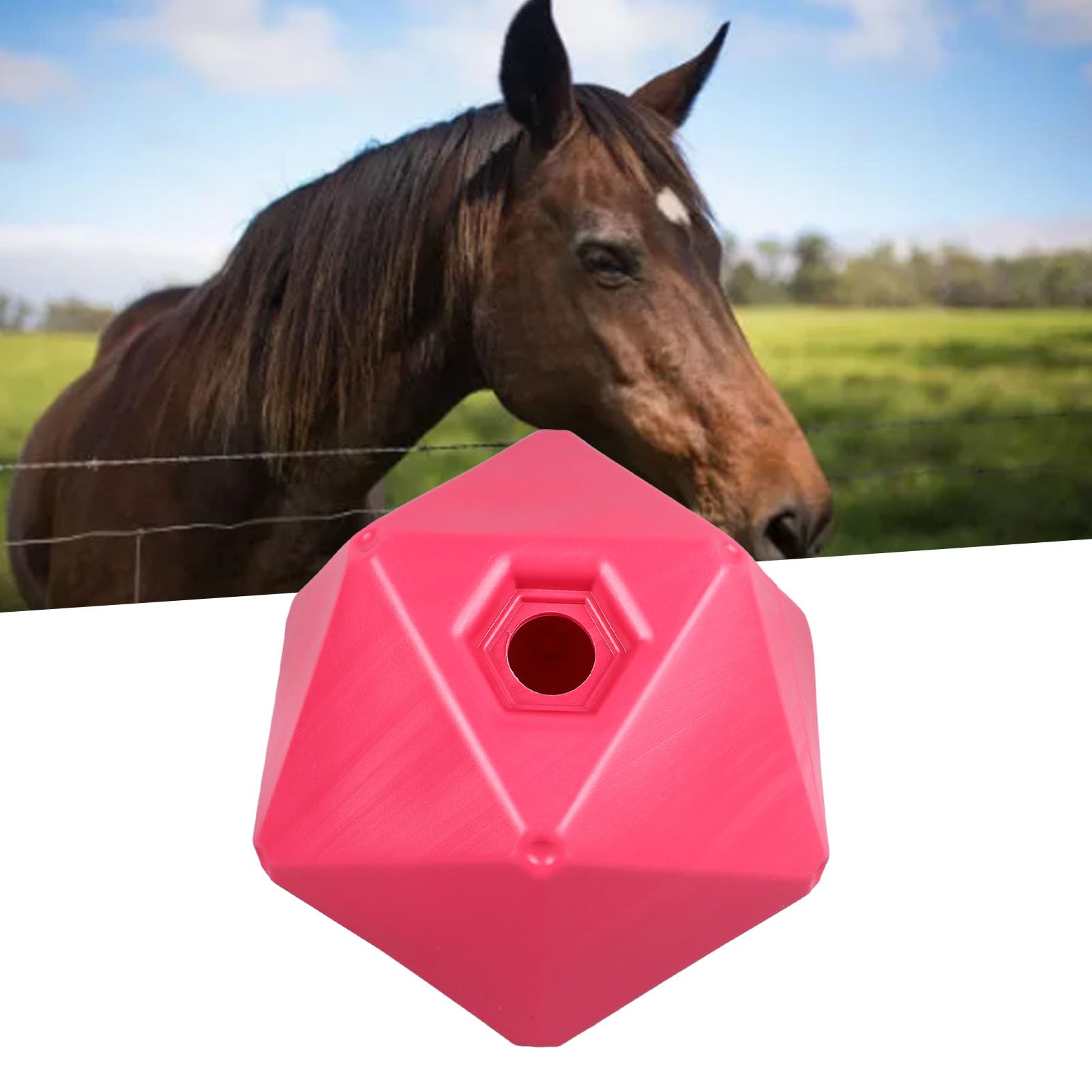 Slow Feed Hay Ball Feeder - Fun Polygon Horse Treat Toy for Chasing & Herding - Perfect for Boredom Relief & Training Exercises