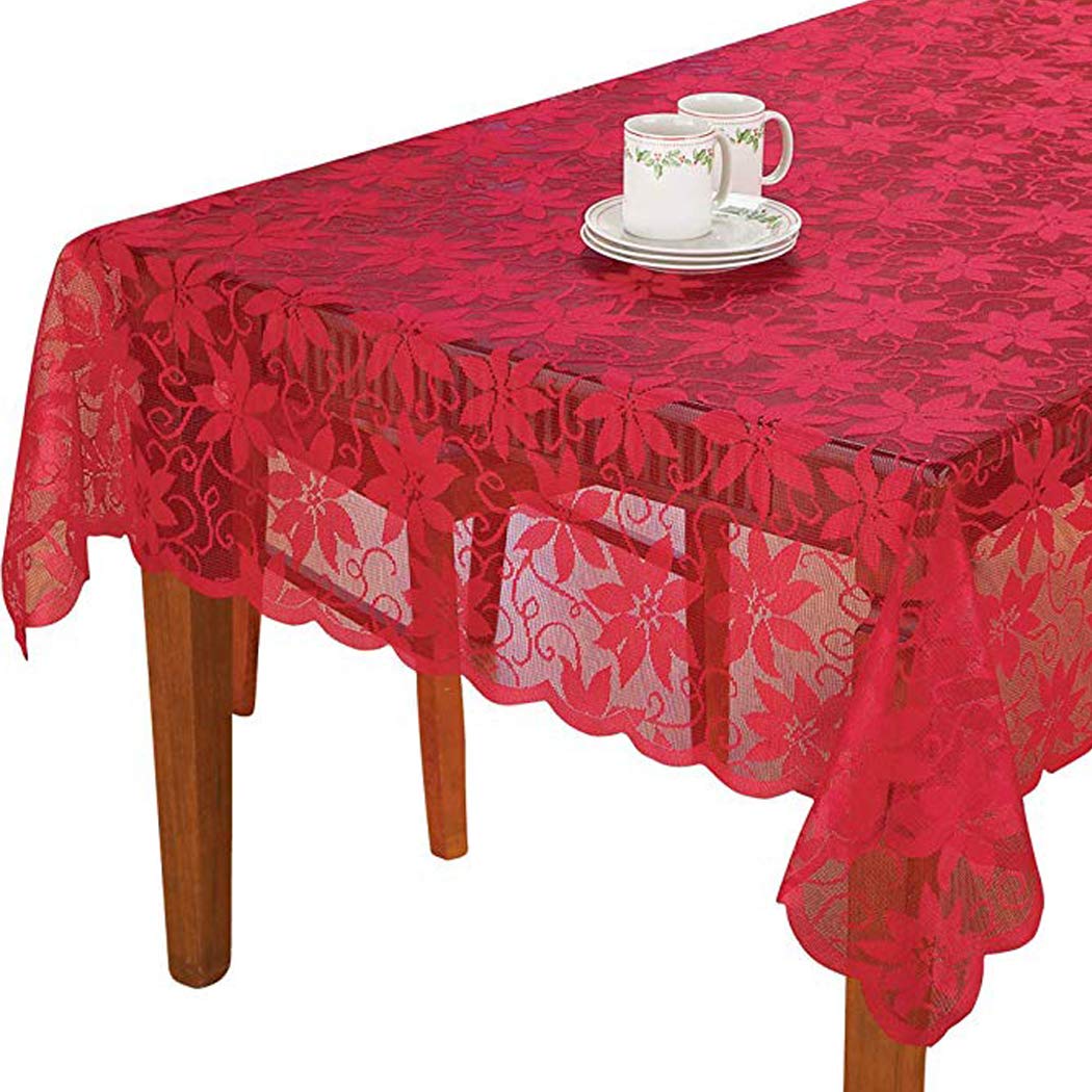 Elegant Red Lace Tablecloth 60