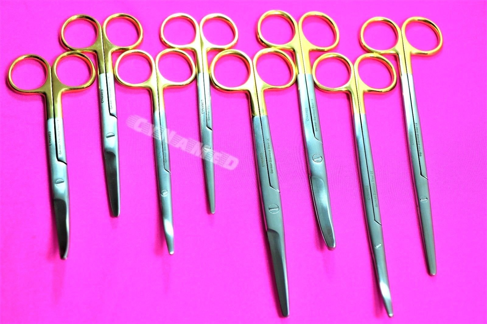 Premium German 8 TC Metzenbaum & Mayo Dissecting Scissors Set - CVD Coated Dental Surgical Instruments for Precision Cutting | Ideal for Veterinary, Medical & Dental Procedures