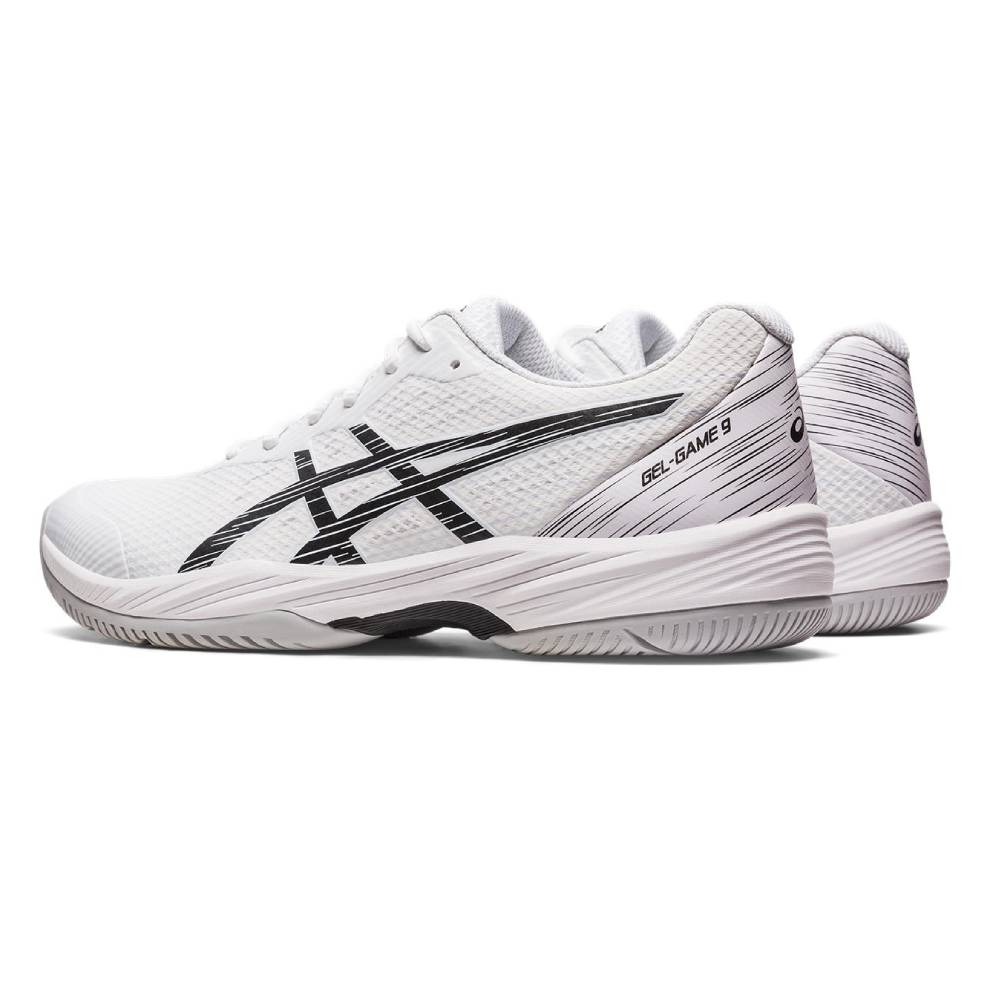 ASICS Gel Game 9 Men's Tennis Shoes - White/Black | Lightweight Cushioned Court Shoes for Men | Perfect for Tennis, Pickleball & Casual Wear