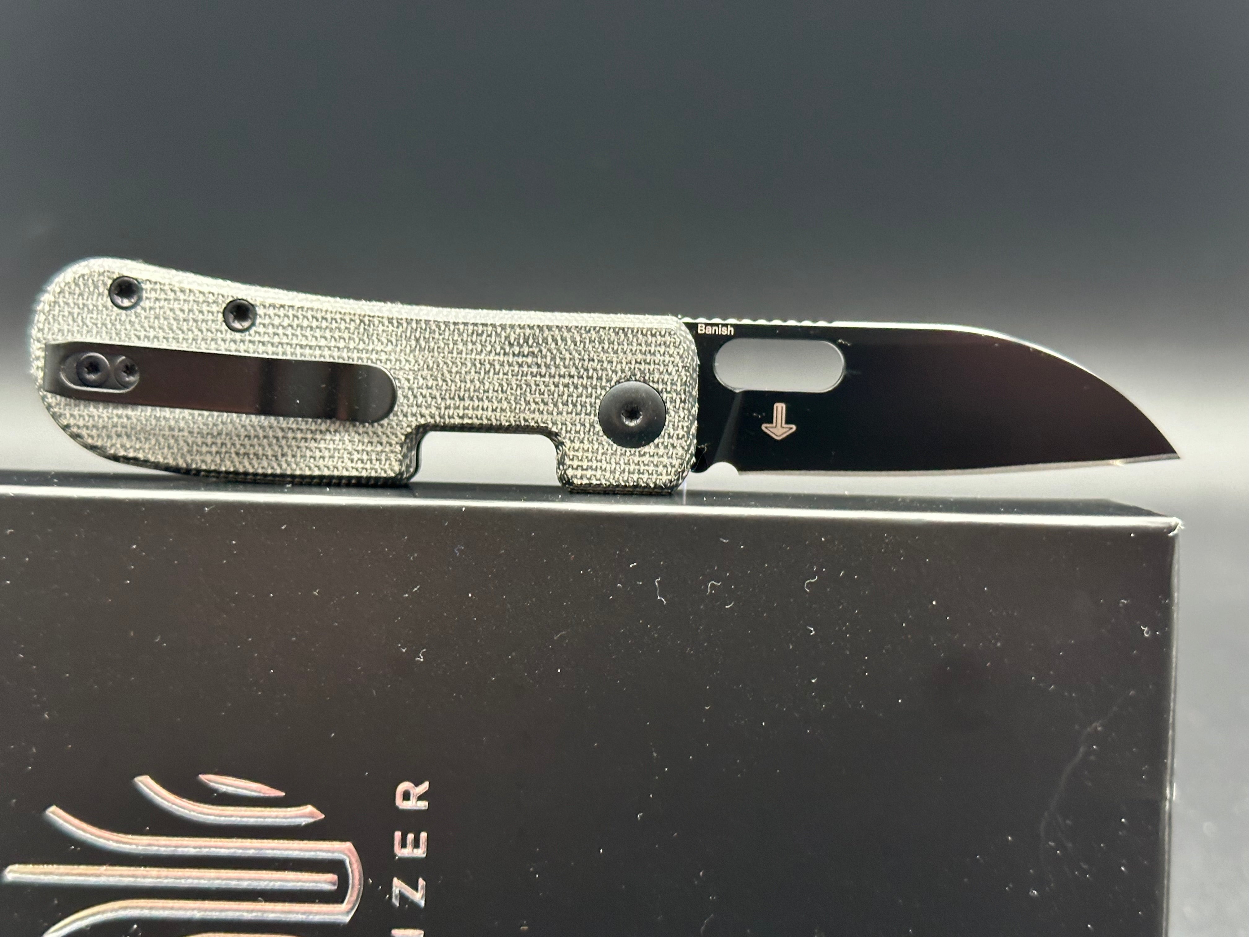 KIZER BANISH Folding Pocket Knife - 154CM Stainless Steel Blade, Button Lock, Micarta Handle - EDC, Camping, Outdoor Survival Gear