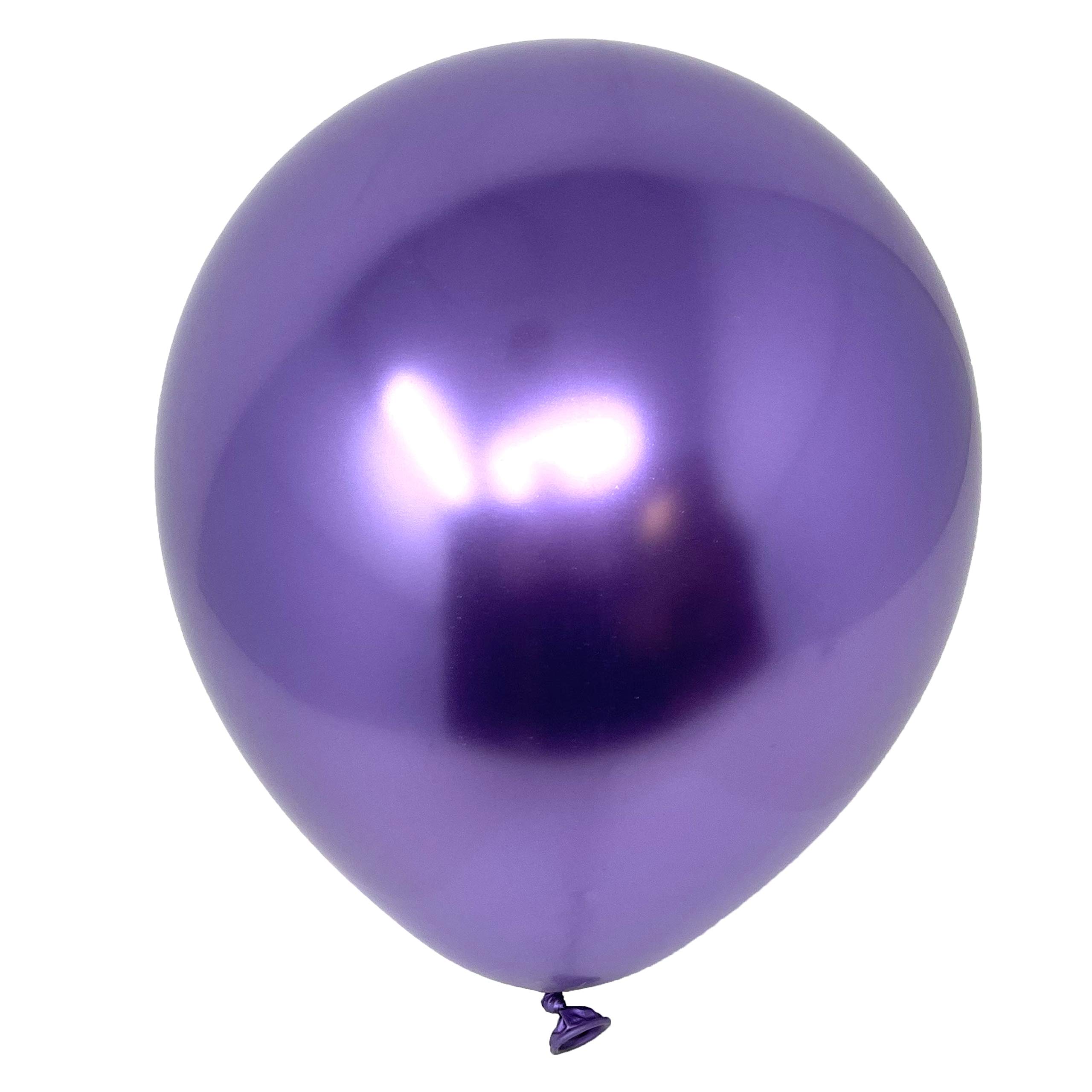 Allgala 12 Inch 50 Count 2.8g Heavy Metallic Chrome Latex Balloons - Purple (BL52088) for Birthday Parties, Weddings & Special Events