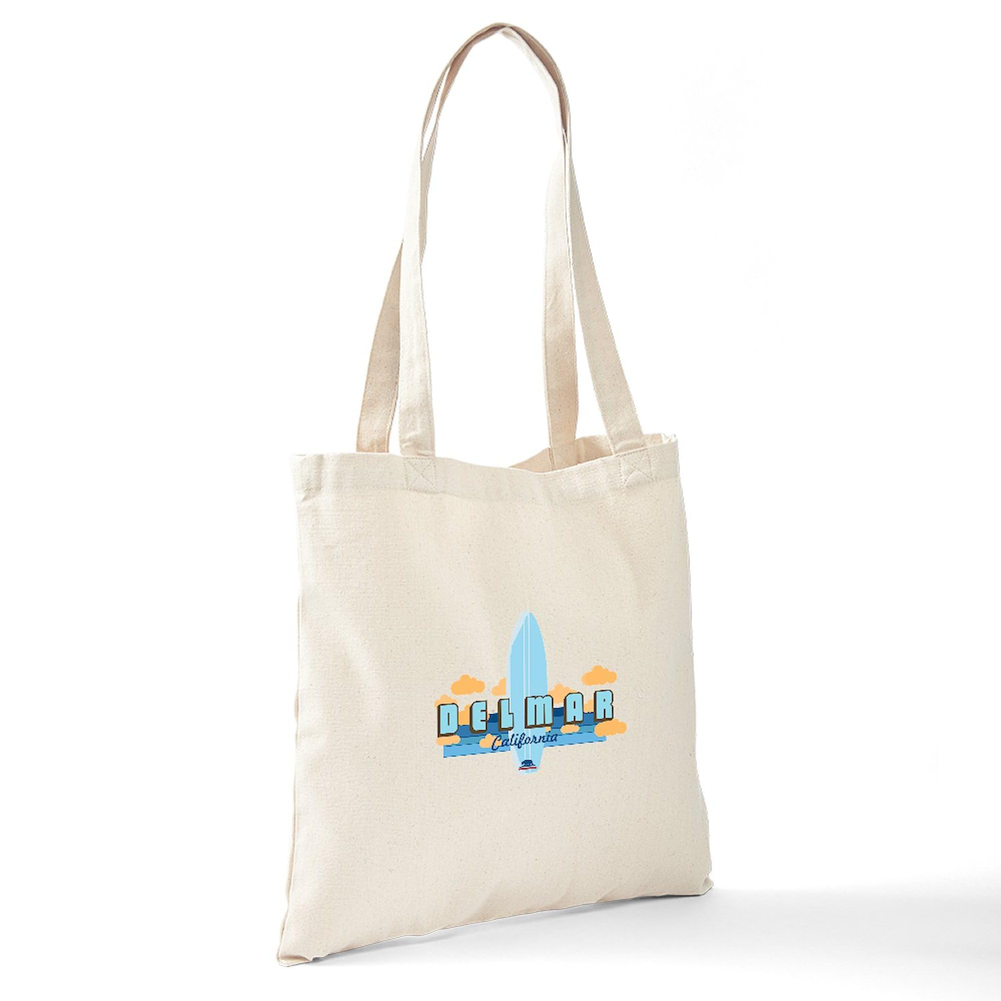 Del Mar California Tote Bag - Natural Canvas Reusable Shopping Bag for Beach, Groceries & Daily Use | CafePress
