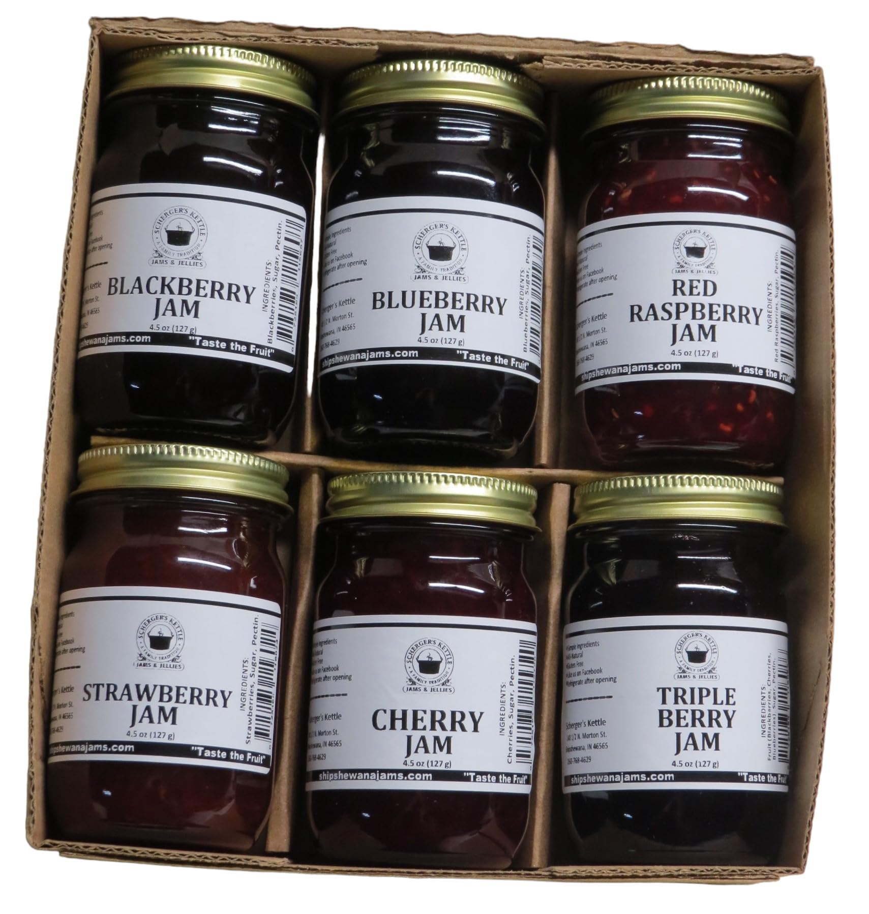Premium Berry Favorites Gift Box - 6 Pack (4.5 oz Jars) | Gourmet Fruit Preserves Set | Perfect for Holidays, Housewarming & Corporate Gifts