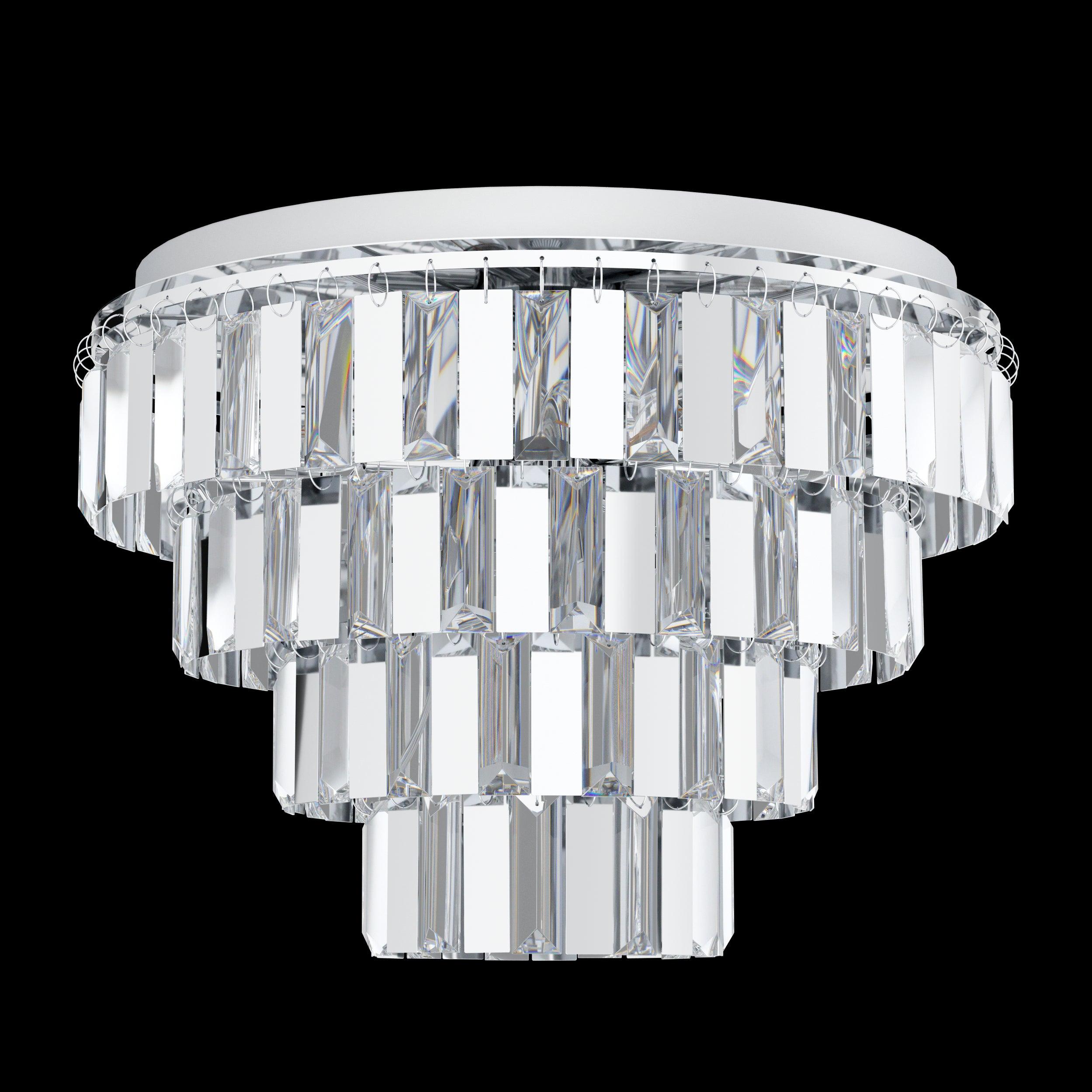 Eglo Erseka Clear Glass Crystal Flush Mount Ceiling Light Fixture - Modern LED Lighting for Bedroom, Living Room & Hallway