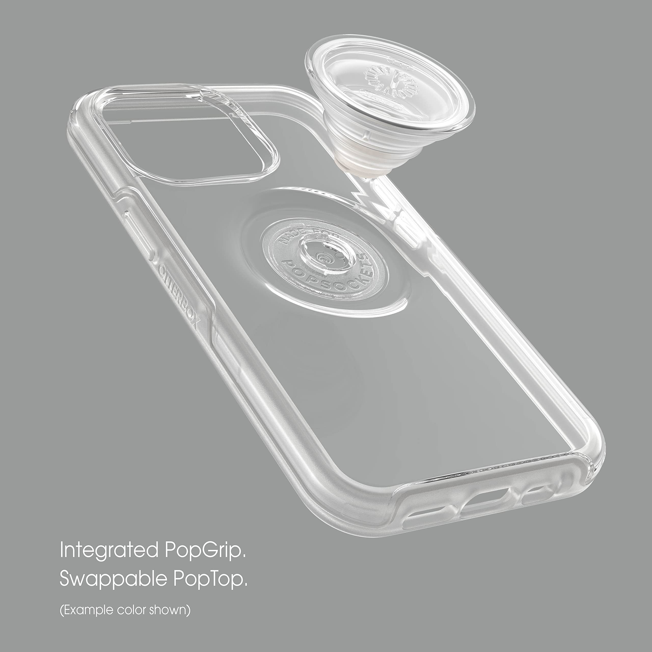 OtterBox iPhone 13 Pro Otter + Pop Symmetry Series Clear Case with Built-in PopSockets Grip - Slim Protective Cover with Raised Edges for Camera & Screen Protection | Perfect for Everyday Use, Commuting & Travel