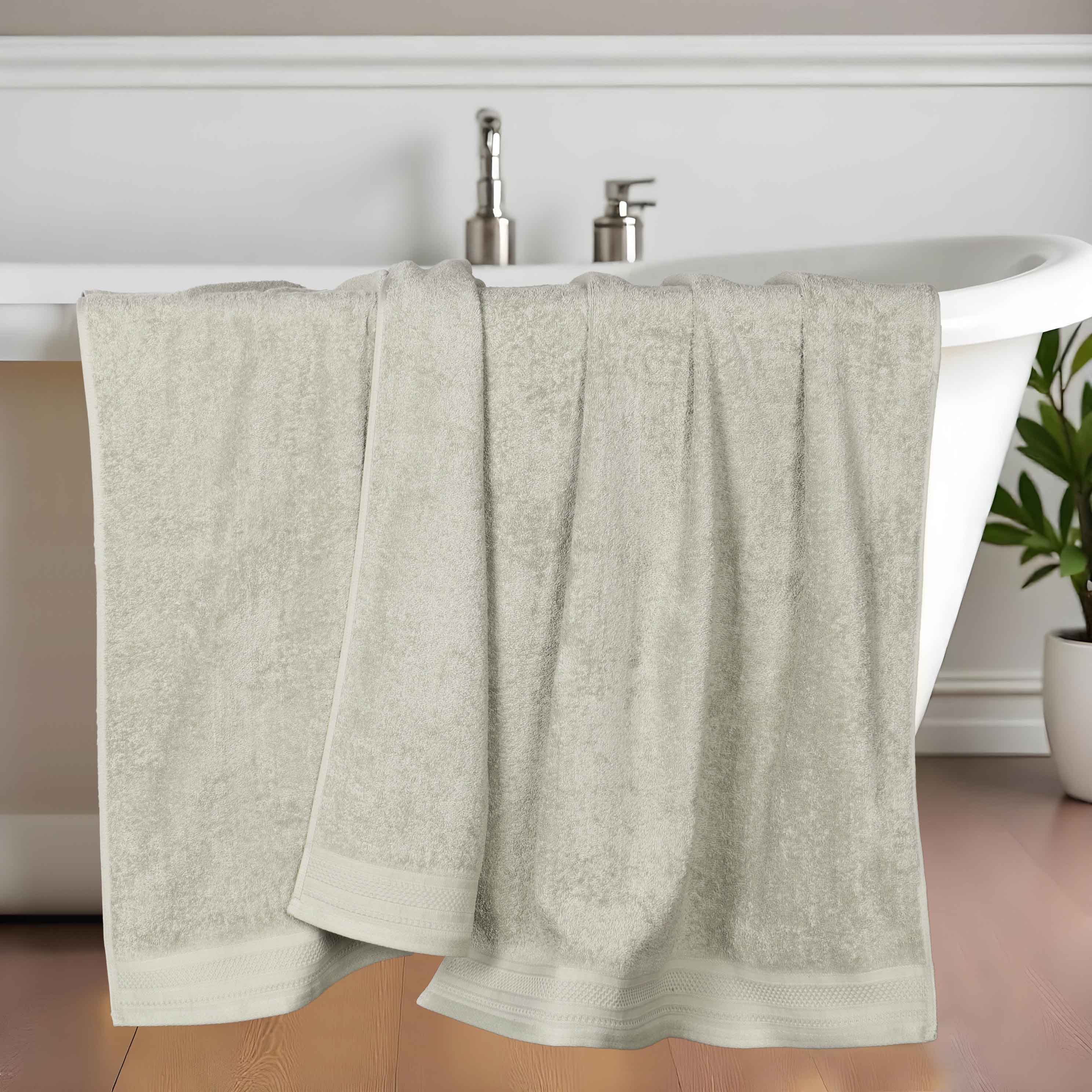 Premium Honeycomb Waffle Weave Cotton Bath Towels Set of 2 - Ultra Soft & Absorbent Luxury Bath Sheets for Spa, Hotel & Home Use