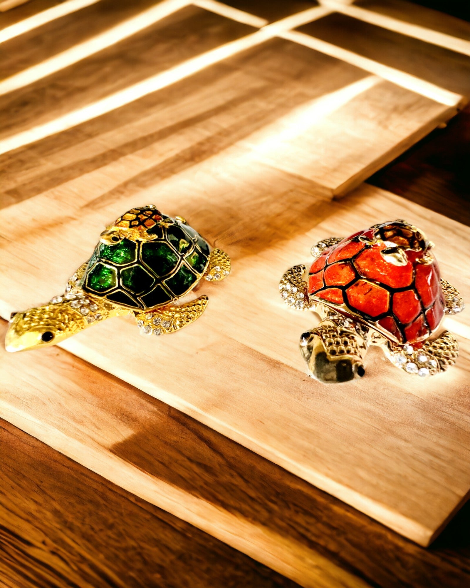 Personalized Engraved Orange Turtle Family Box - Perfect for Gifts, Home Decor, and Keepsake Storage