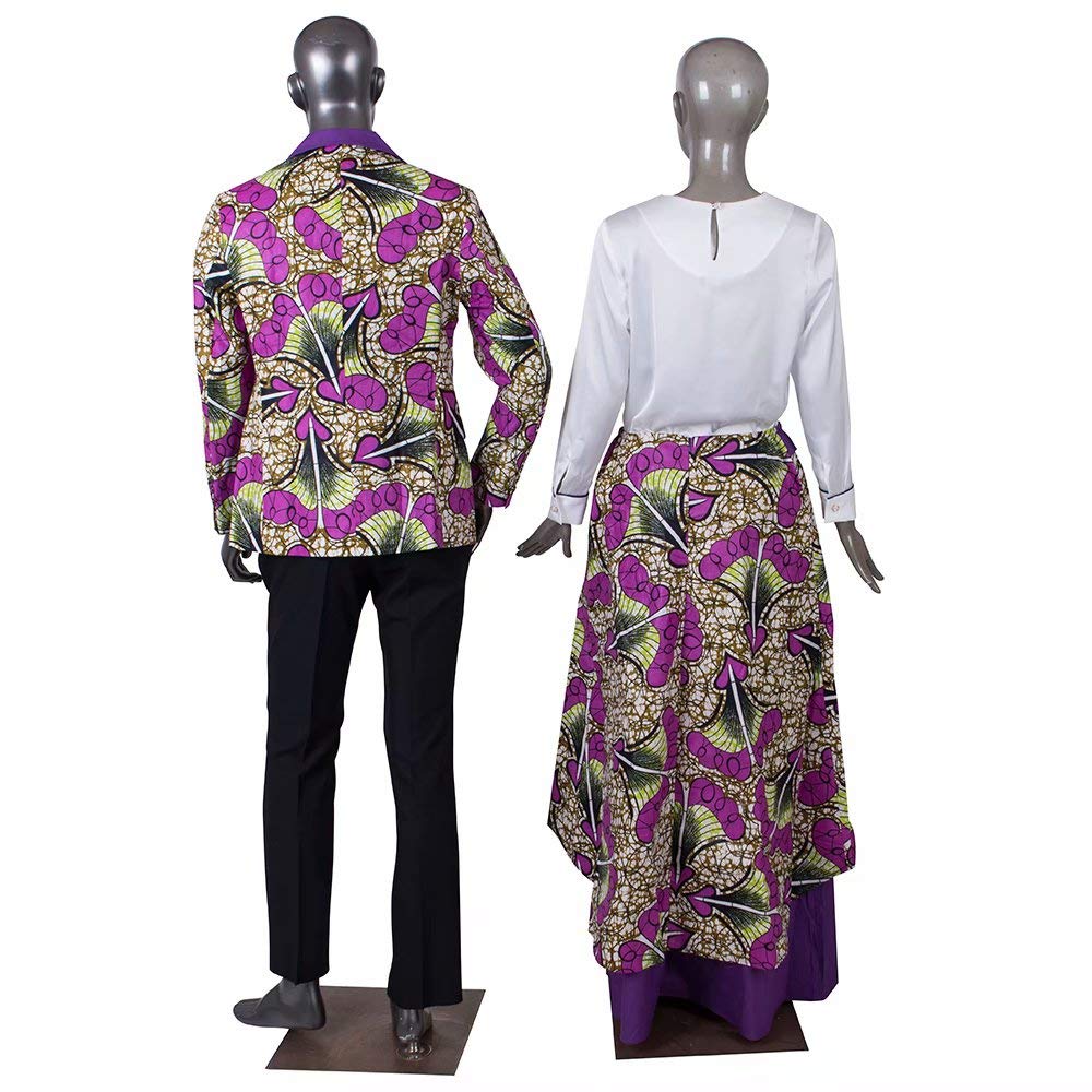 African Couple Wedding Outfits - Matching Blazers for Men & Women with Long Skirts - Elegant Casual Dresses for Ceremony, Engagement, Anniversary and Special Occasions