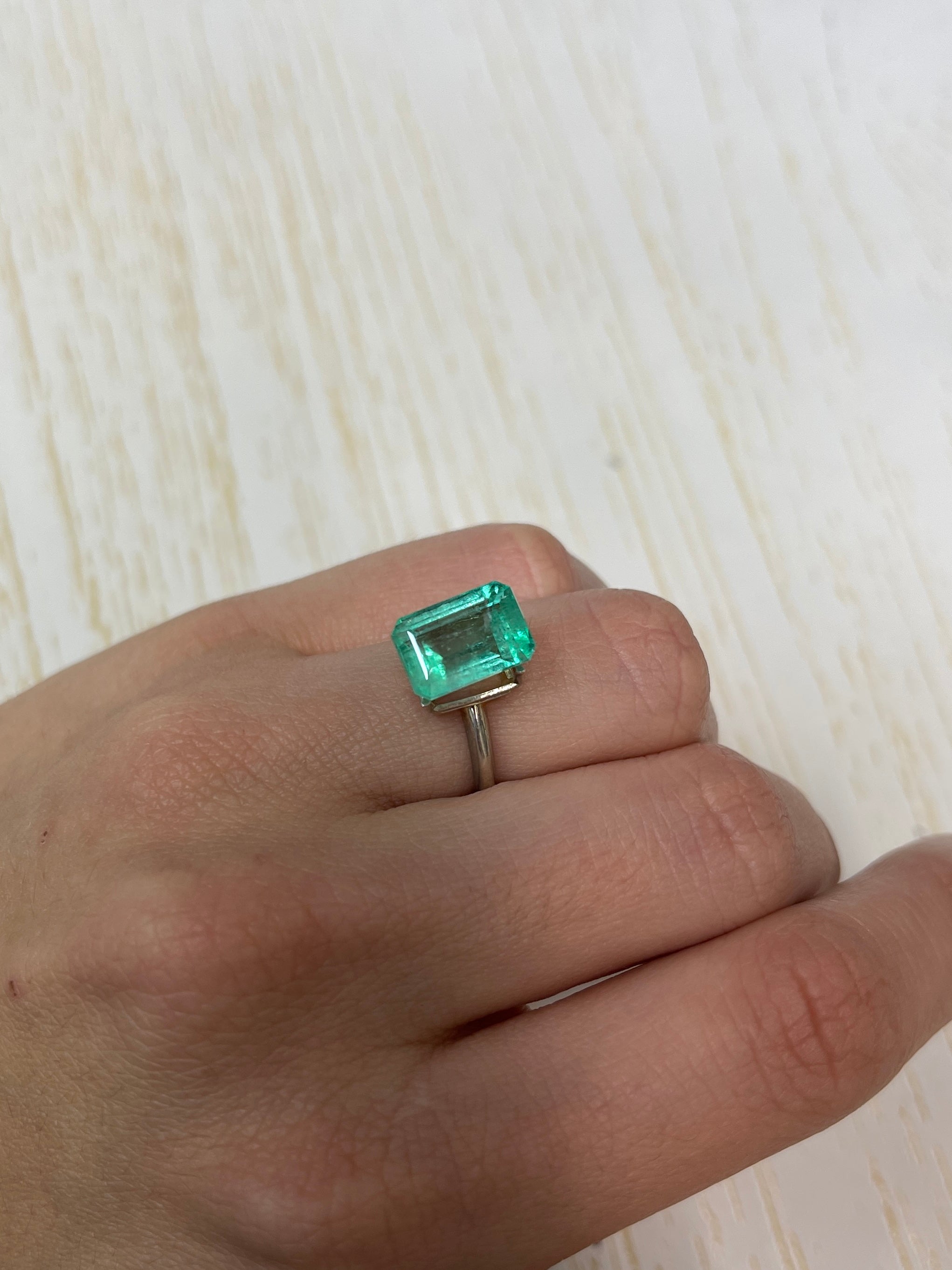 5.55 Carat 12x8mm Pastel Green Natural Loose Colombian Emerald Gemstone - Emerald Cut for Jewelry Making, Engagement Rings & Luxury Gifts
