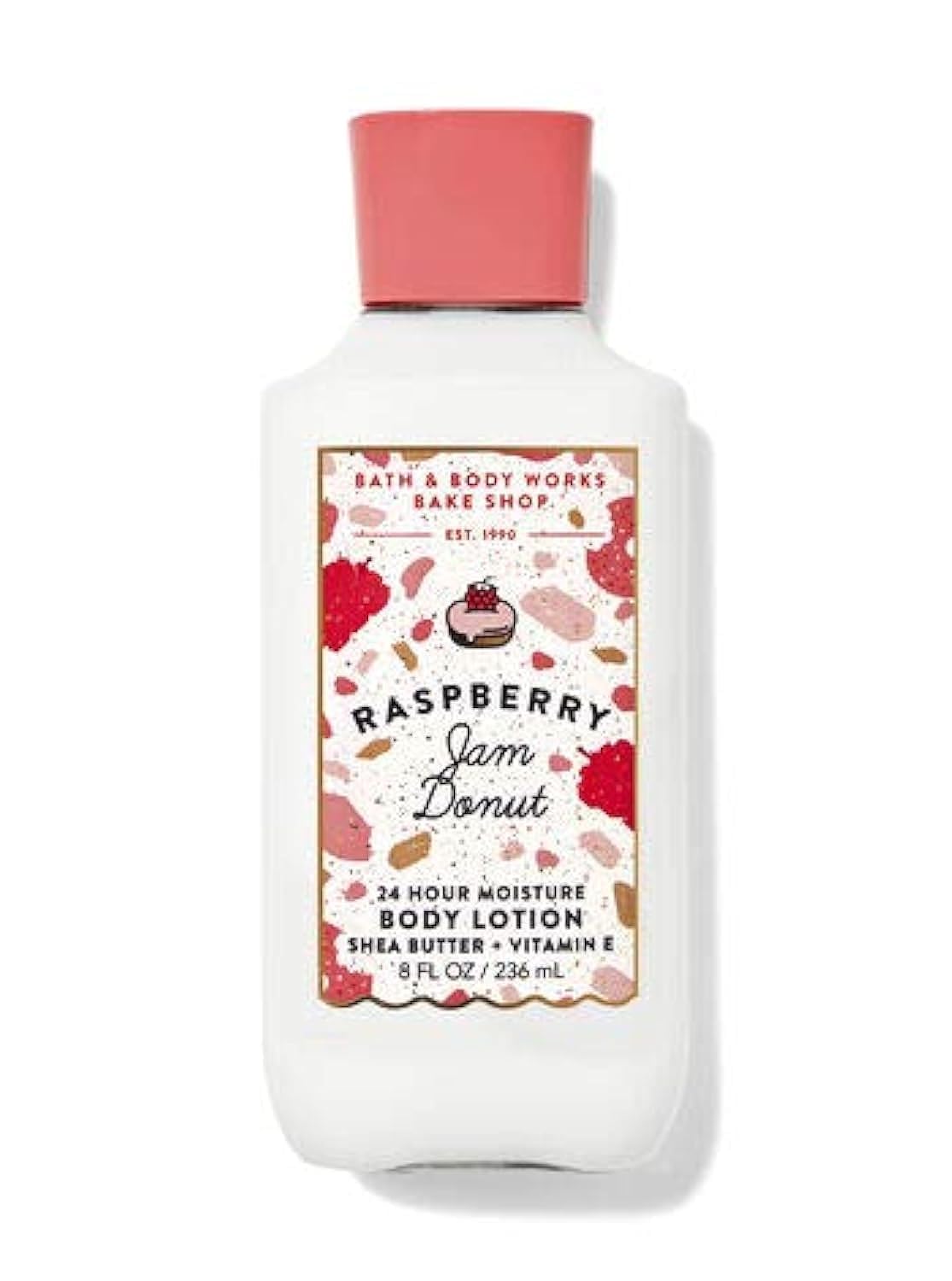 Bath & Body Works Raspberry Jam Donut Body Lotion - 8 fl oz (236 mL) Nourishing Moisturizer for Dry Skin | Sweet Berry Scented Smooth Lotion for Daily Hydration & Soft Skin - Perfect for Home Spa Days & Gift Sets