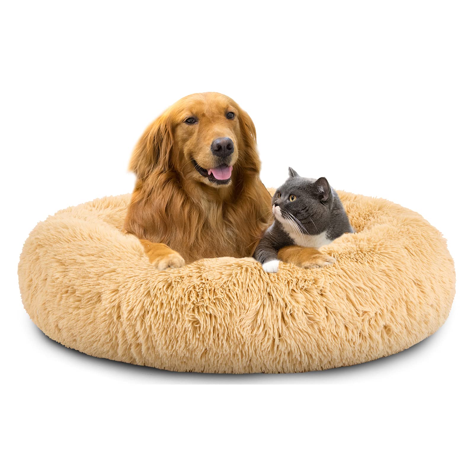 OXS Orthopedic Dog Bed for Large, Medium & Small Dogs - Washable, Plush Round Pet Bed with Calming & Anti-Anxiety Features (L/XL/XXL/XXXL) - Perfect for Crate, Kennel, or Living Room Comfort